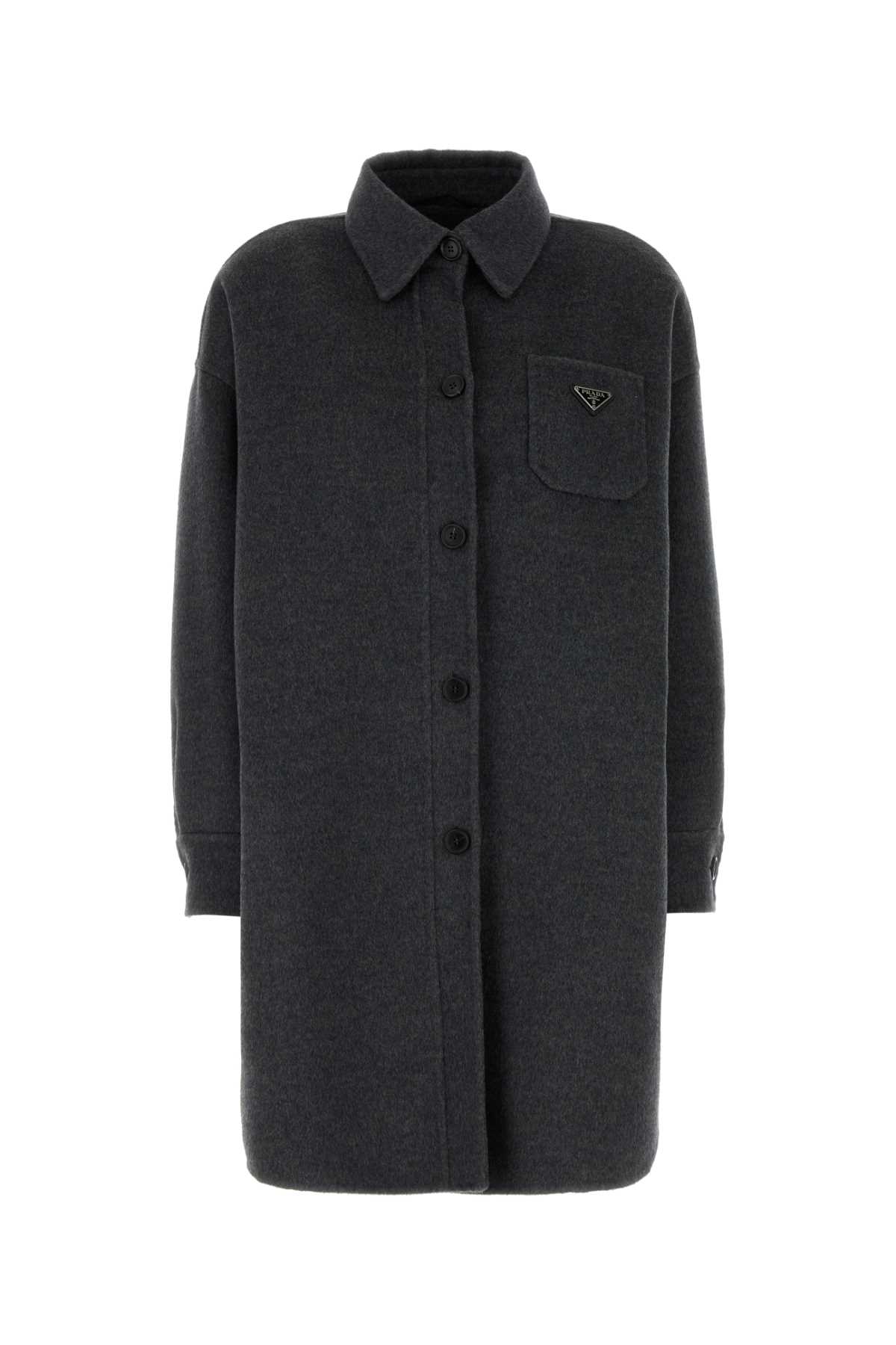 Dark Grey Wool Blend Coat