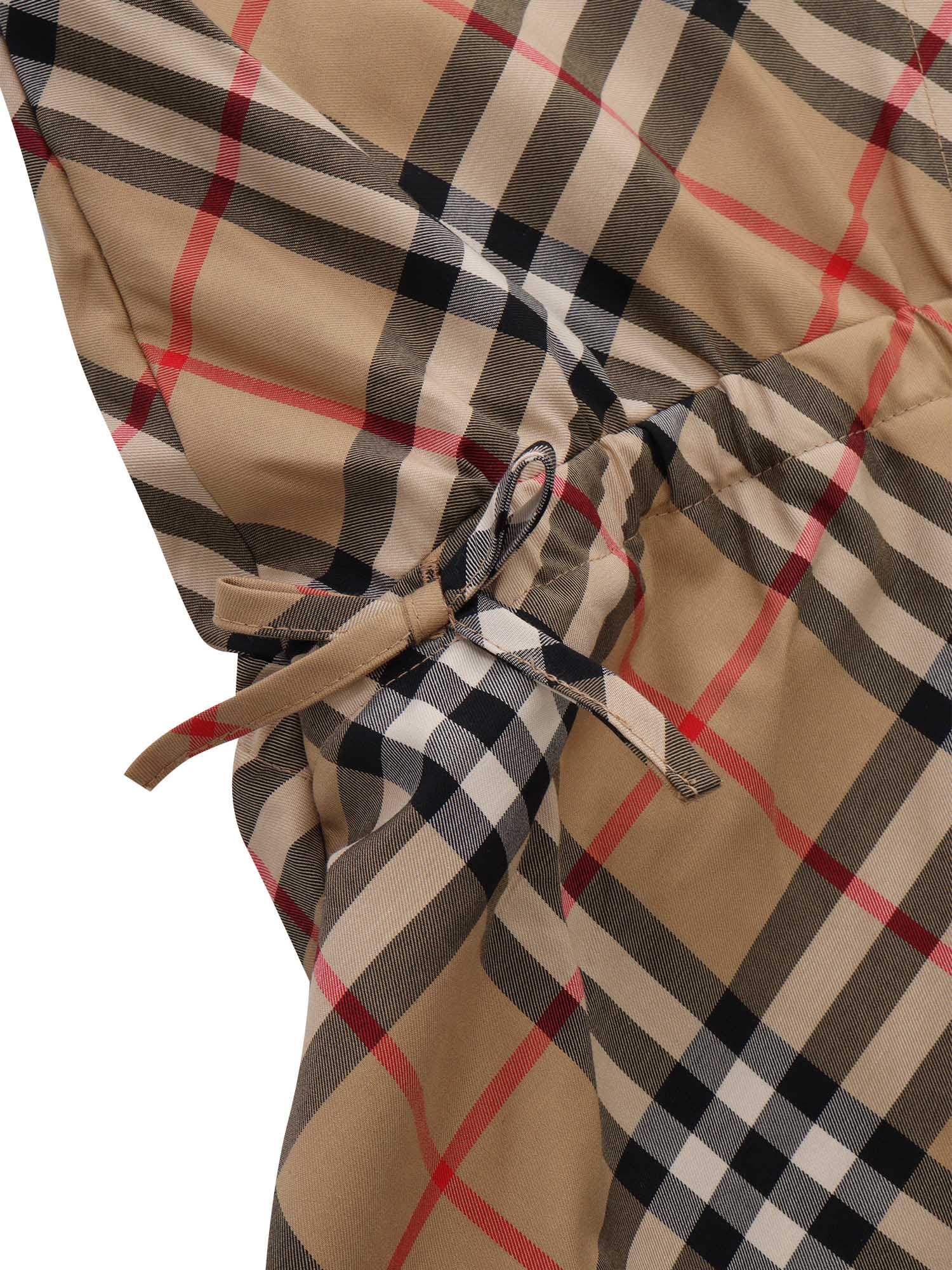 Shop Burberry Top With Check Print In Beige