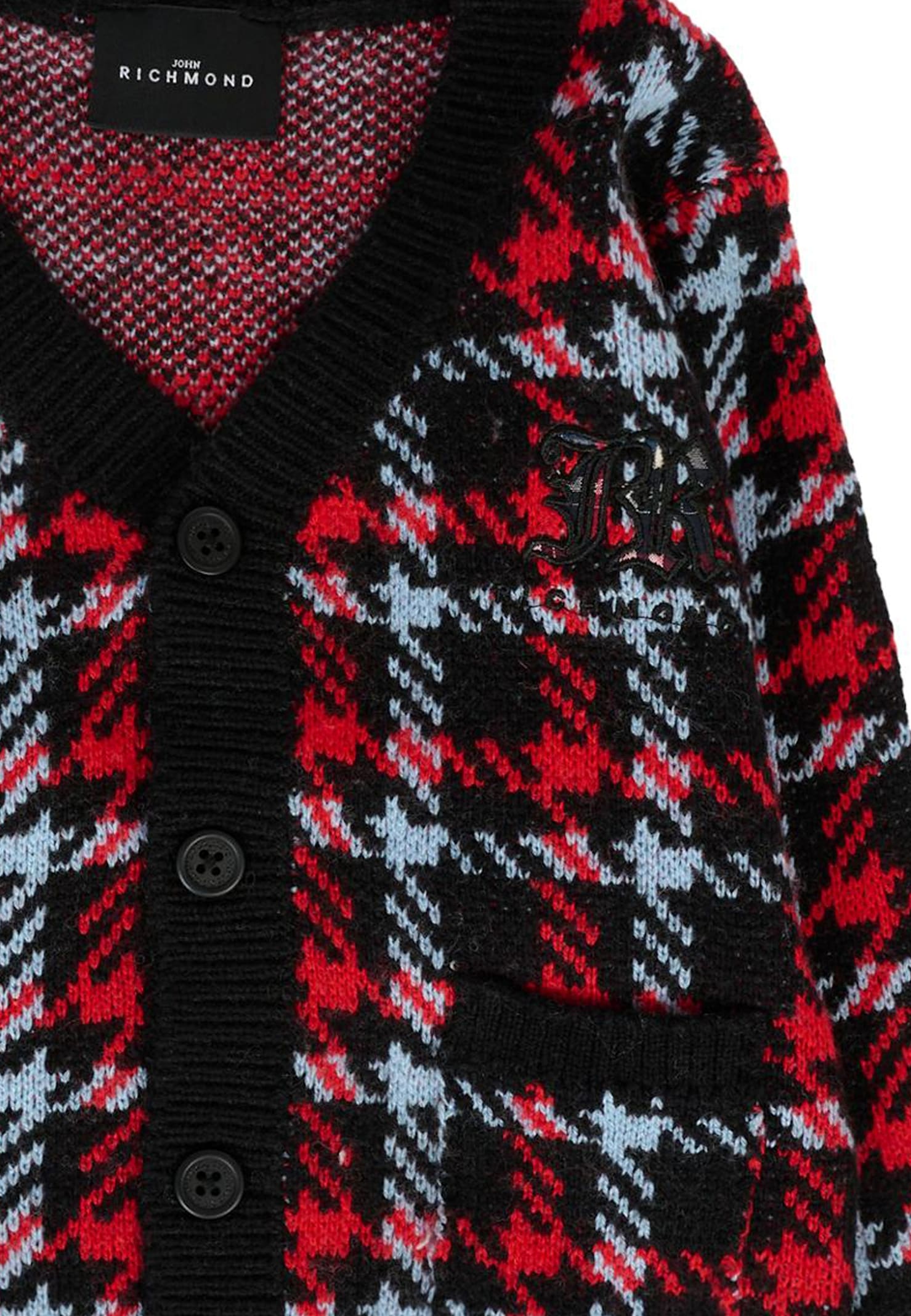 Richmond Black Cardigan For Baby Boy With Logo In Black