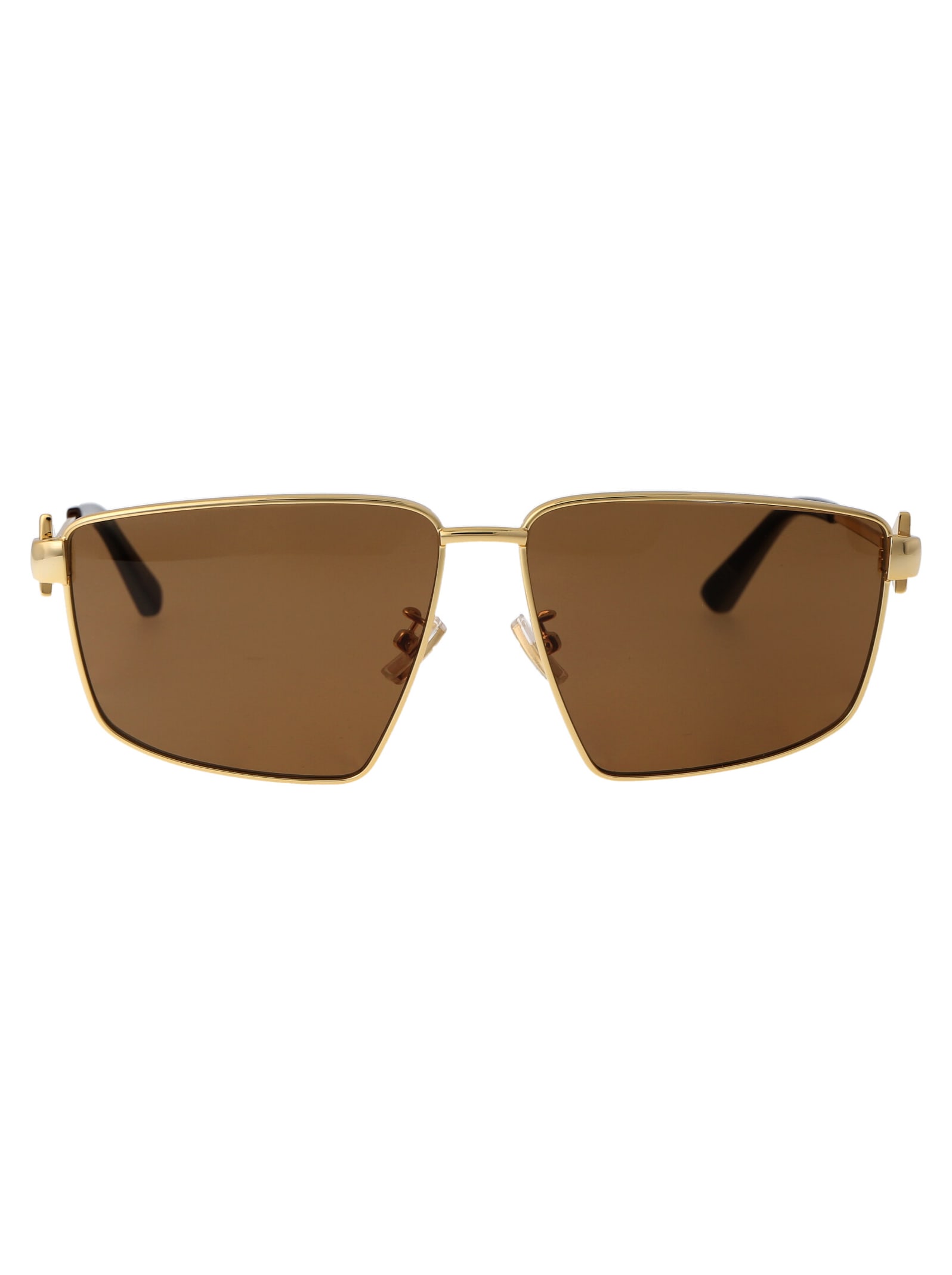 Shop Bottega Veneta Bv1223s Sunglasses In 005 Gold Gold Brown