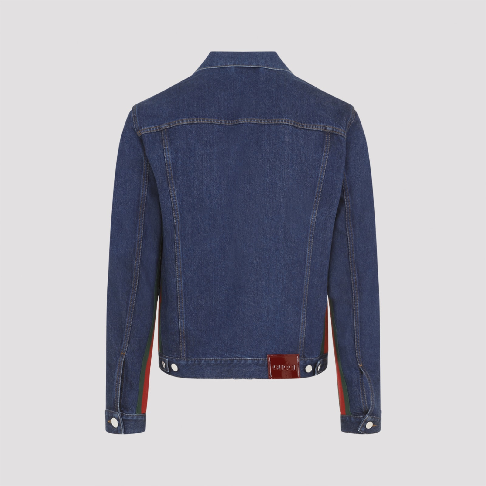 Shop Gucci Cotton Jacket In Dark Blue Mix