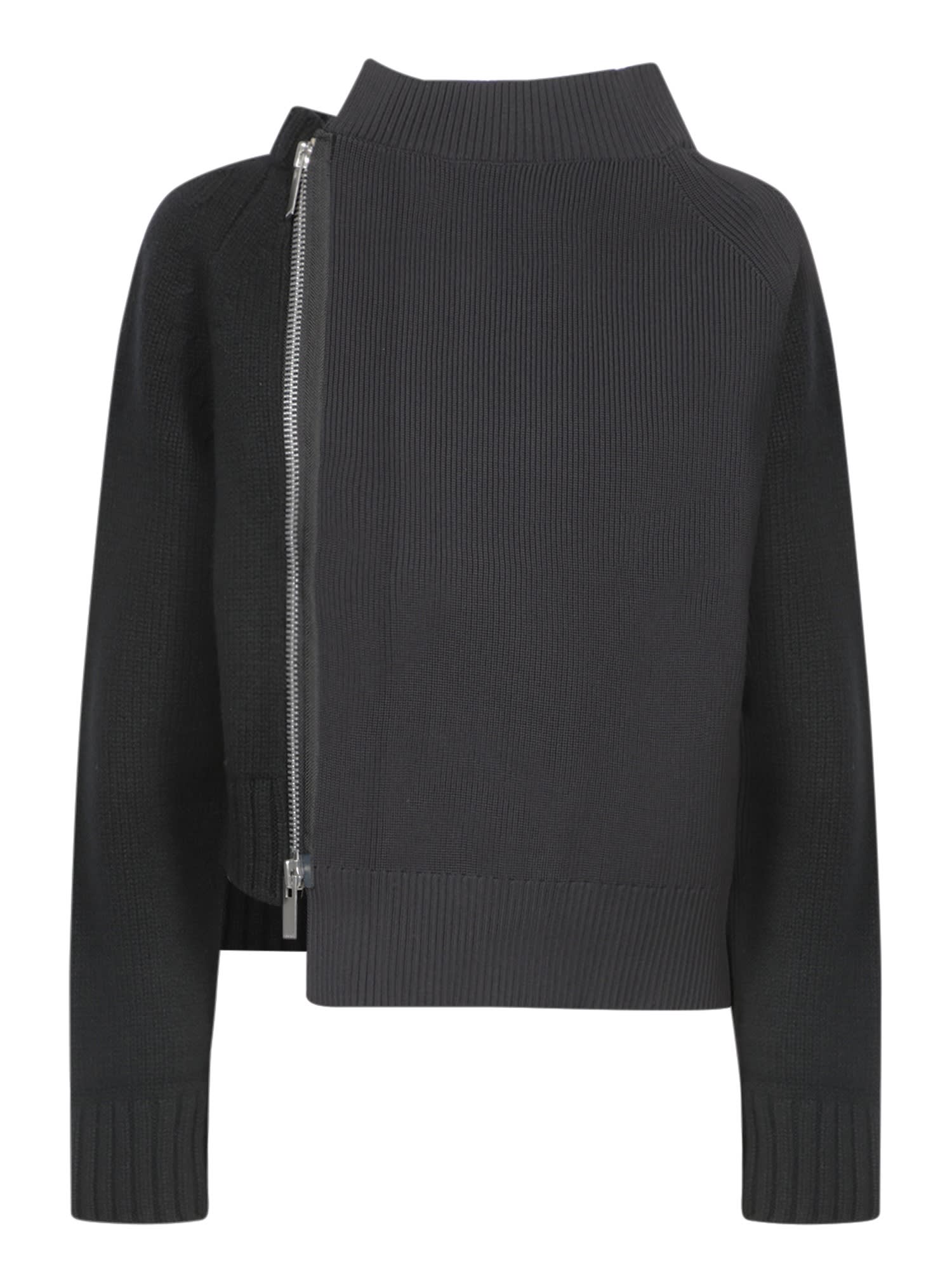 Sacai Black Knit Zip Cardigan