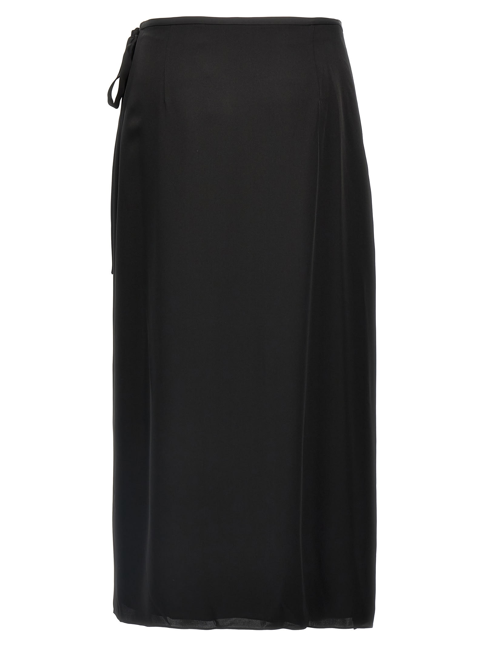 Theory Trouser Linen Midi Skirt In Black