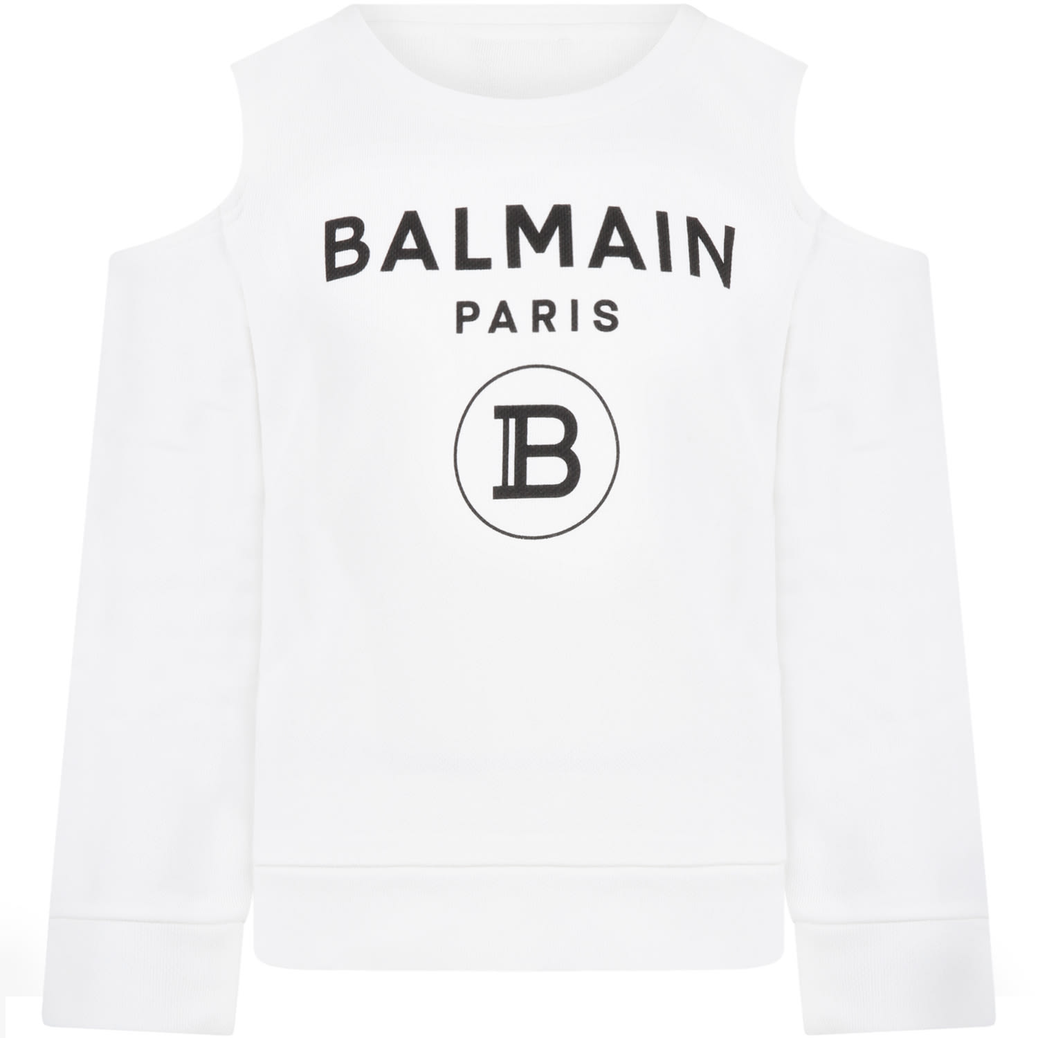 Balmain White T-shirt For Girl With Logo