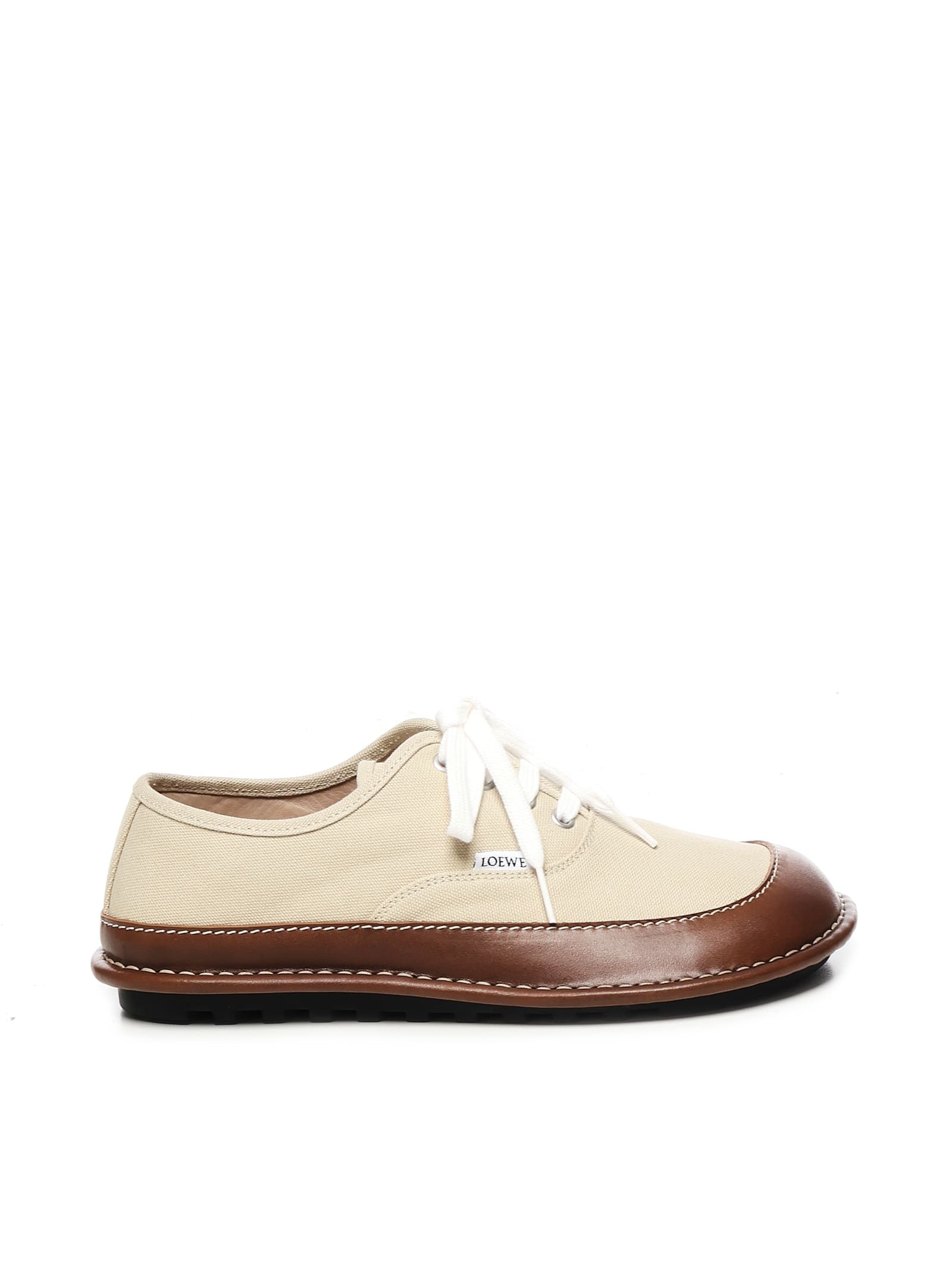 Bay Canvas And Calfskin Lace-up Shoes