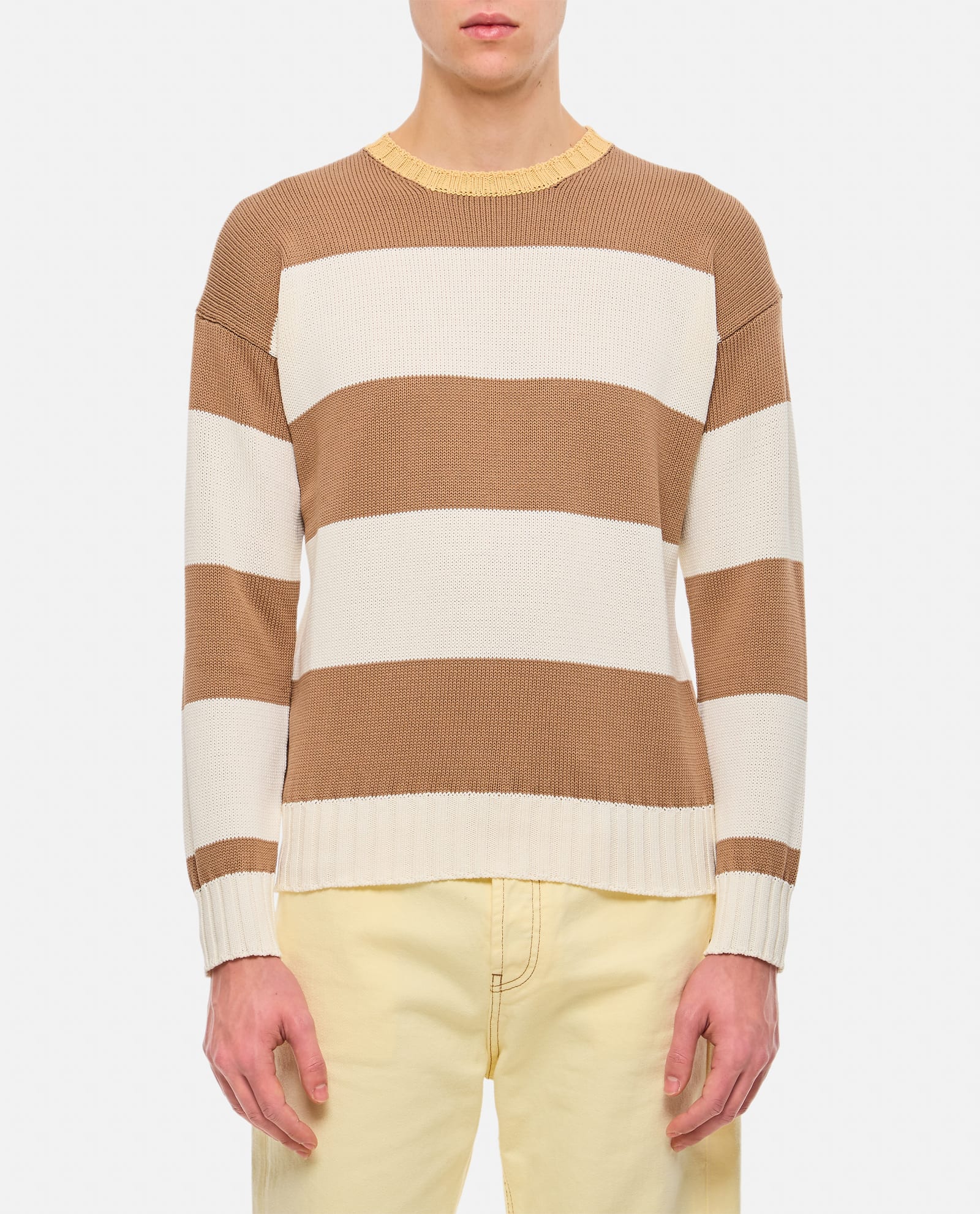 Shop Drumohr Stripe Crewneck Sweater In Multicolour