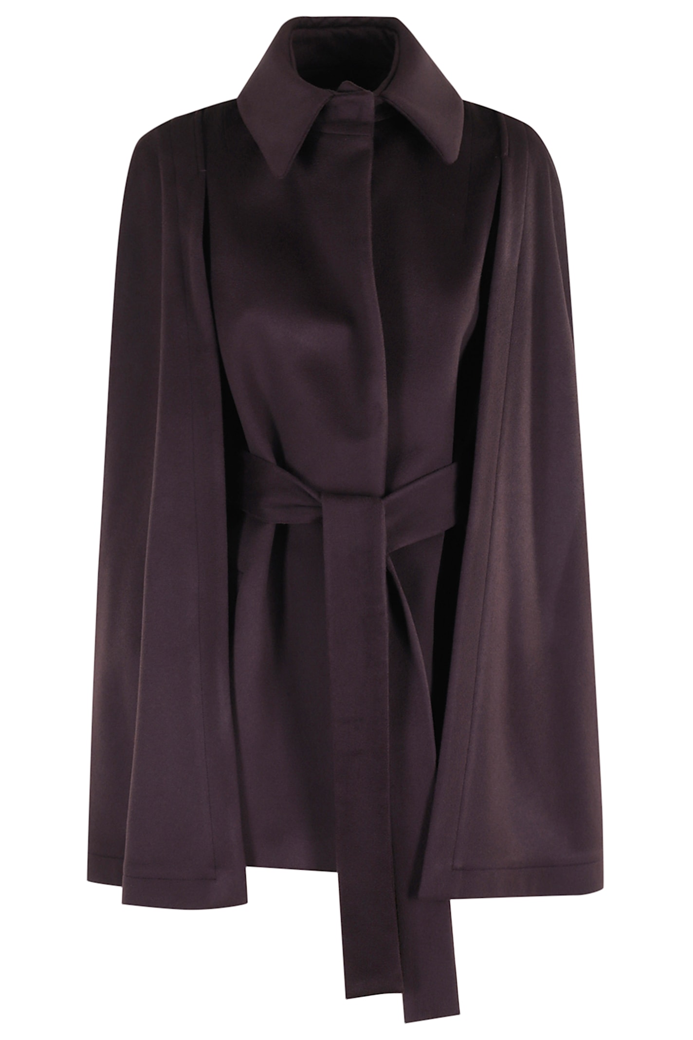 Federica Tosi Cappotto Corto Cashmere A Mantella In Purple