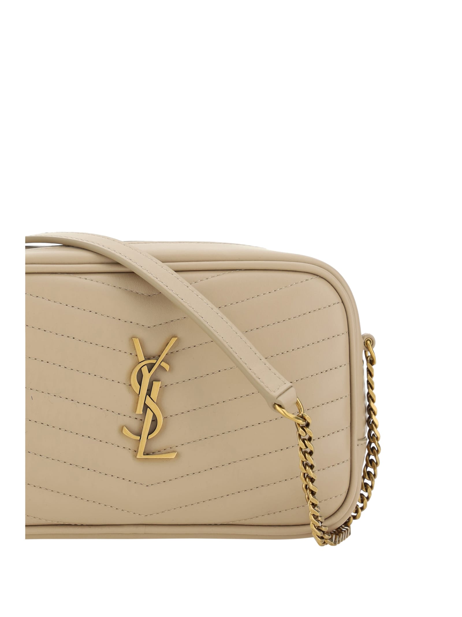 Saint Laurent Quilted Leather Mini Bag In Brown