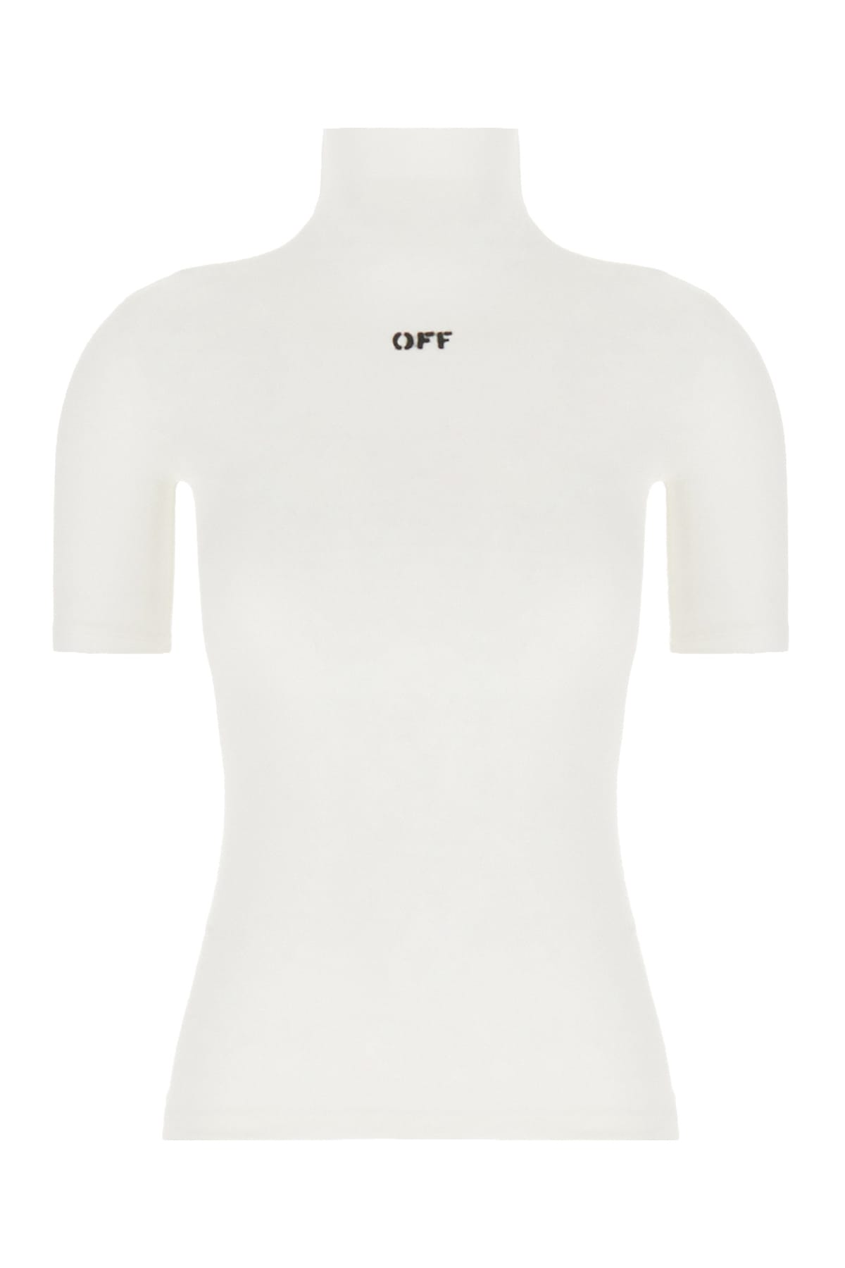 Off-white Ivory Stretch Viscose Top In White Black