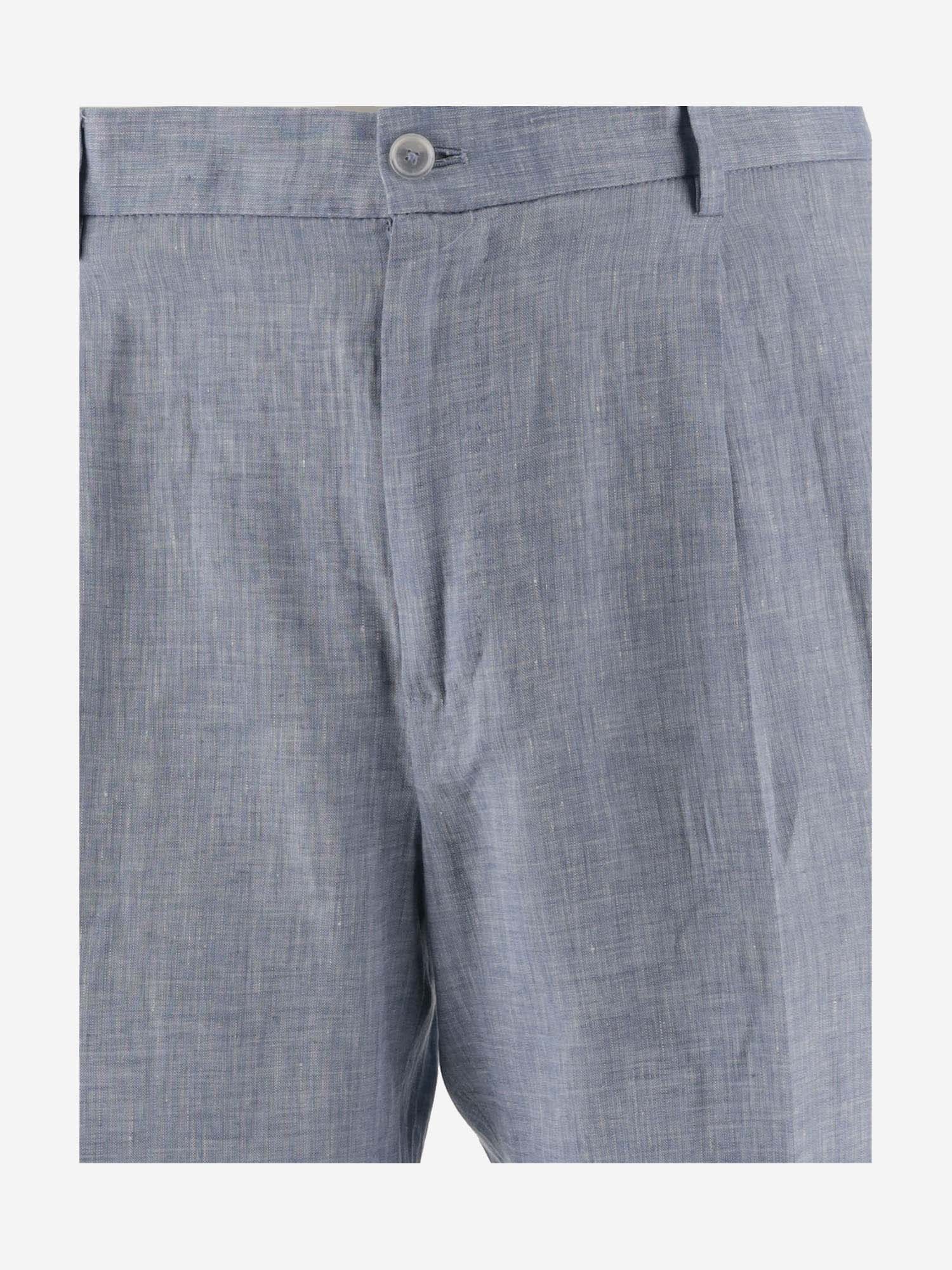 Shop Dolce & Gabbana Linen Bermuda Shorts In Clear Blue