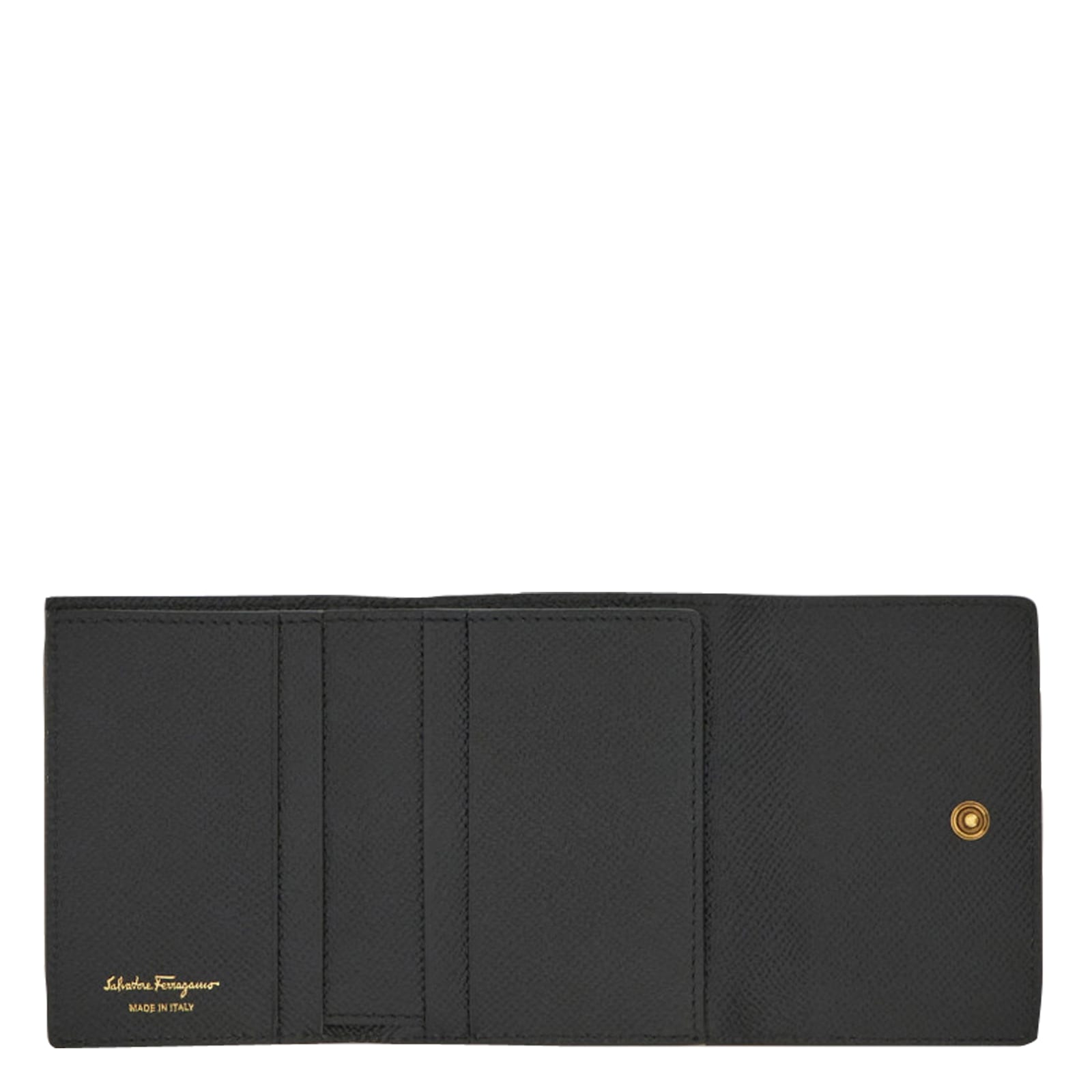 Ferragamo Black Leather Wallet In Black