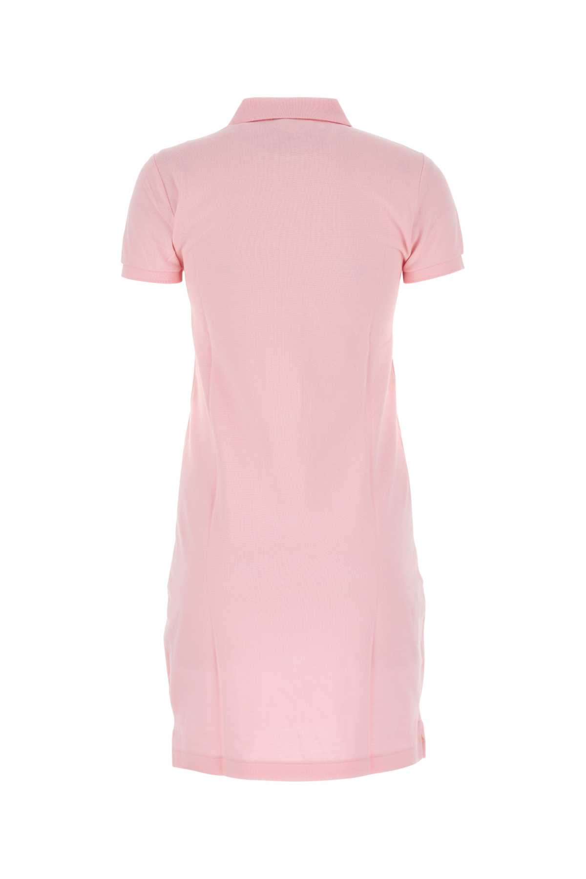 Polo Ralph Lauren Piquet Dress With Short Sleeves And Collar In Carmelpinkc7349