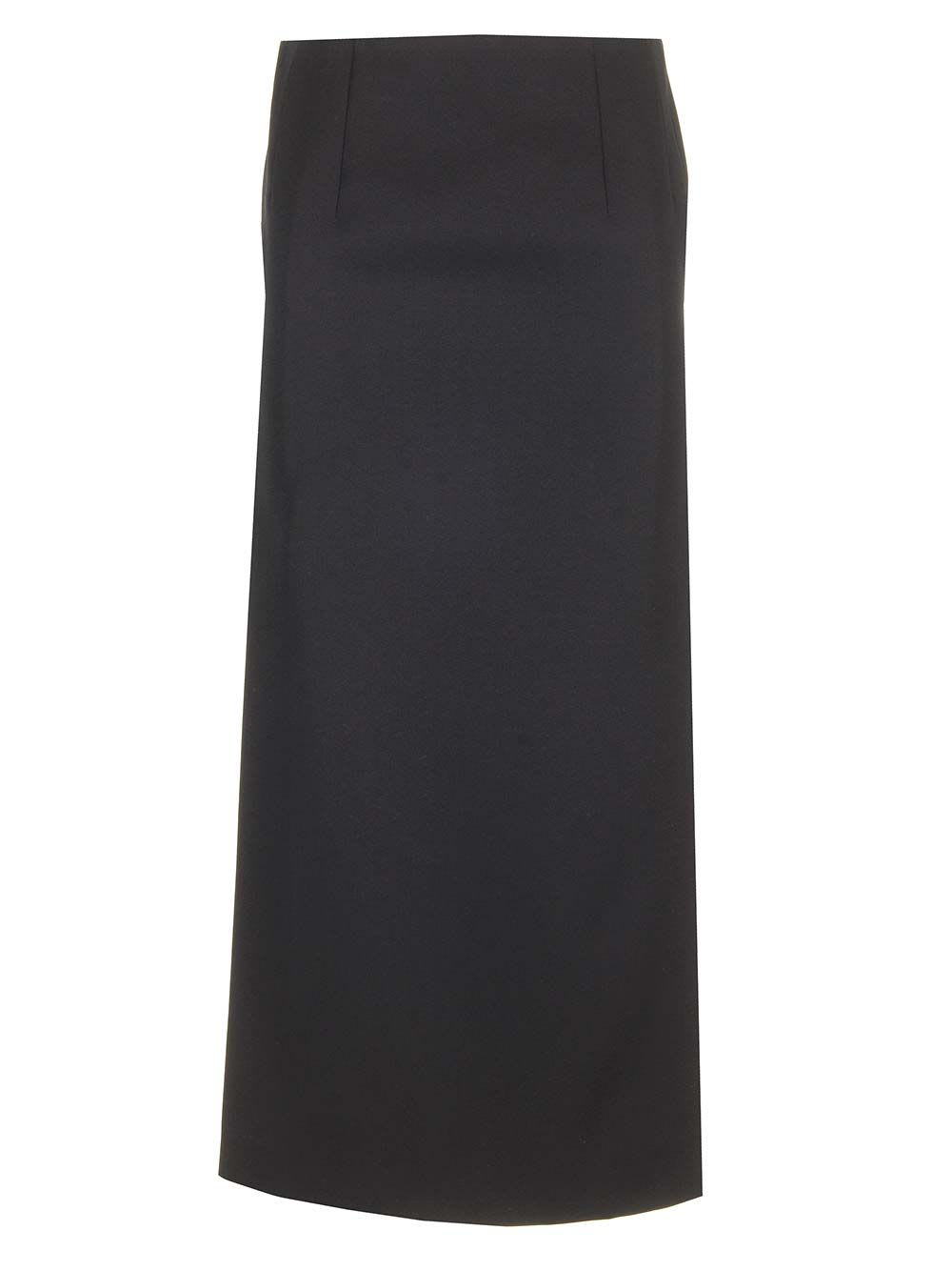 Shop Valentino Grisaille Wool Midi Skirt In Black