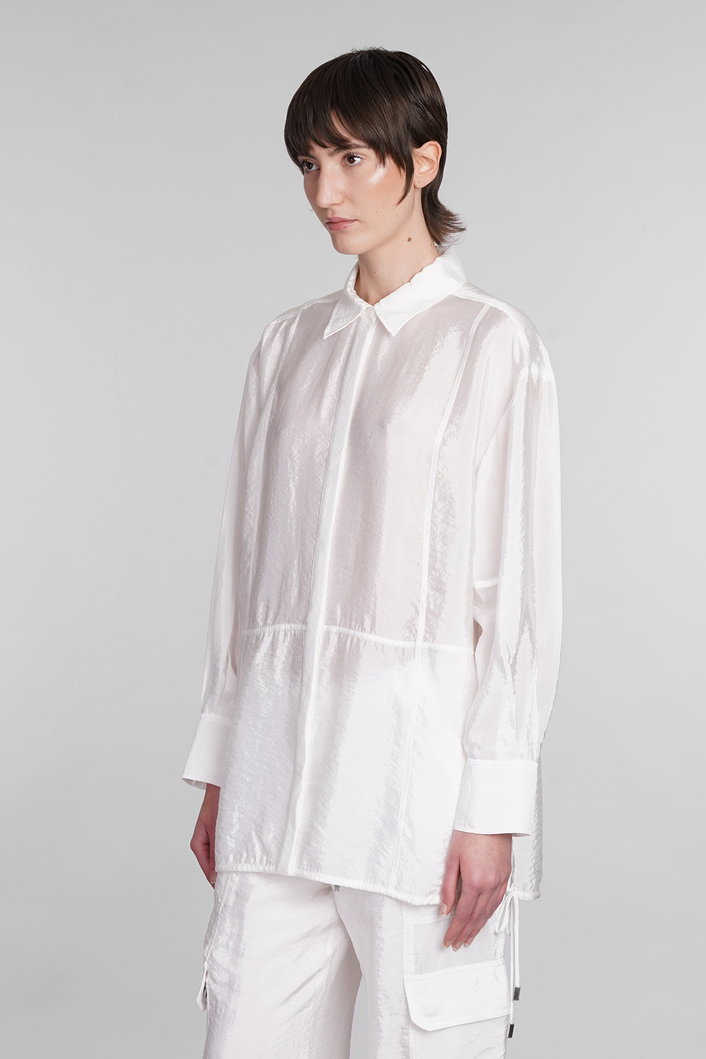 Shop Simkhai Laylah Shirt In White Rayon