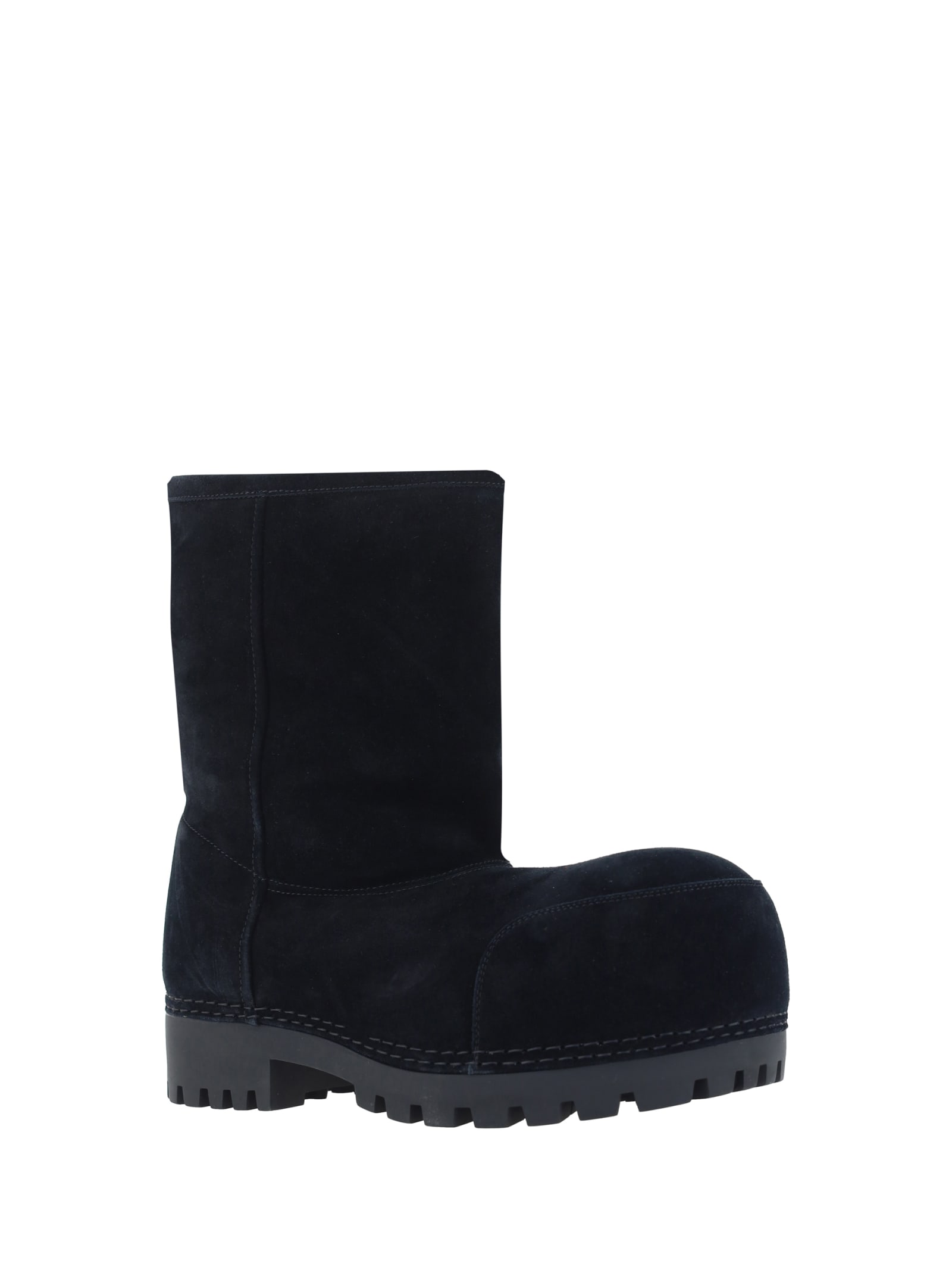 Shop Balenciaga Alaska Fur Low Boot In Black