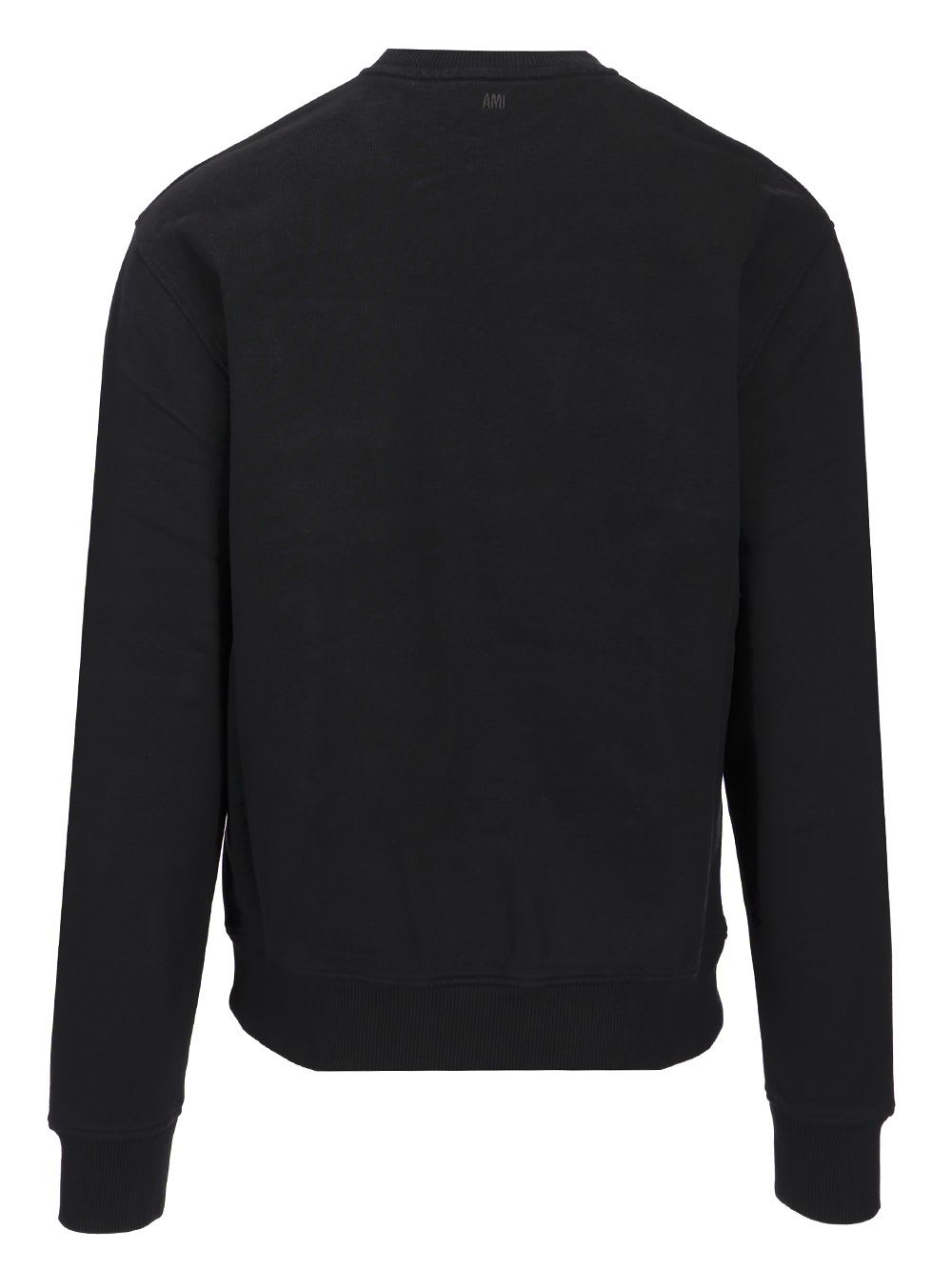 Ami Alexandre Mattiussi Ami Paris Ami De Coeur Wool Crewneck Sweater In Black