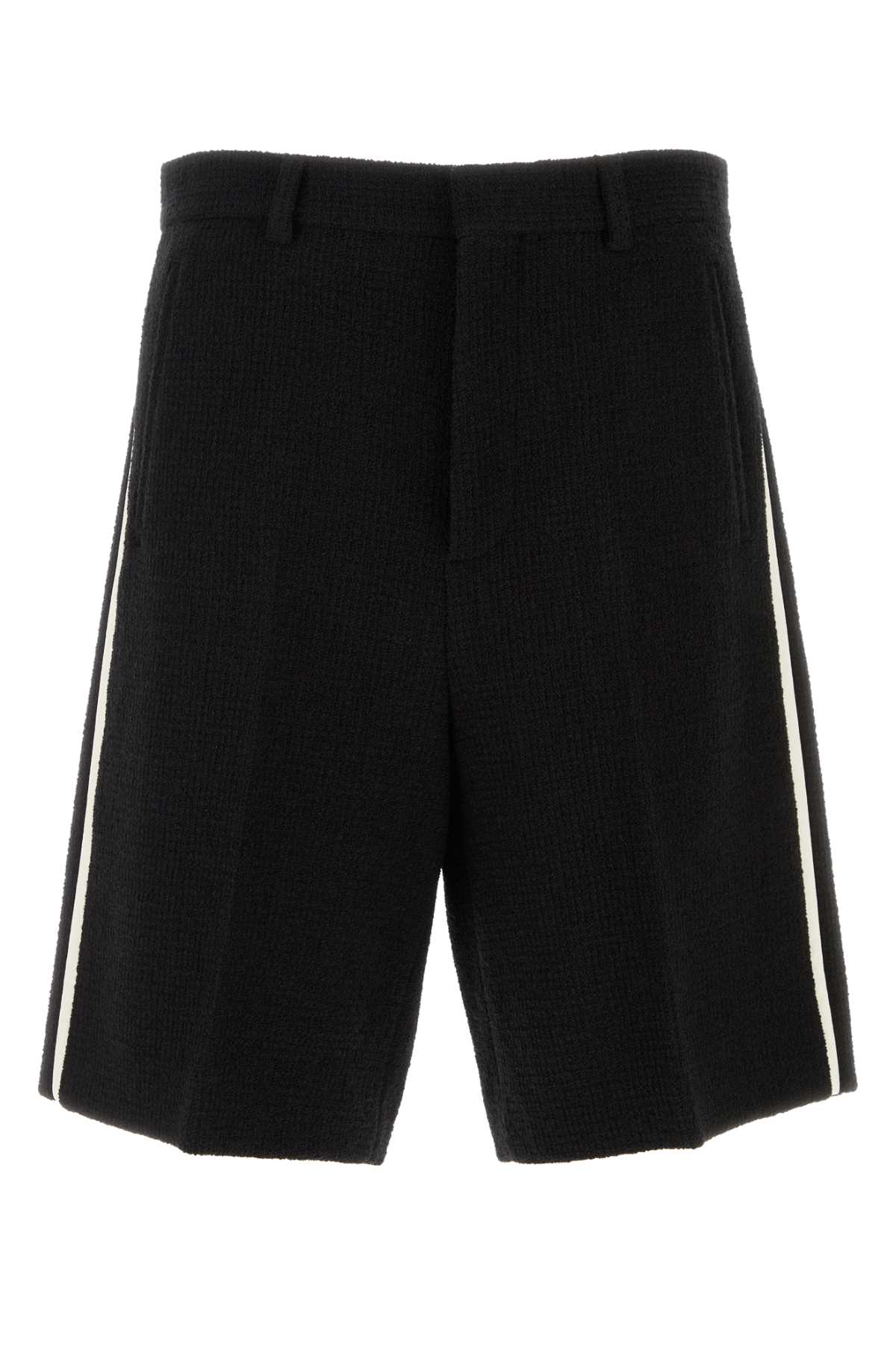 Black Boucle Bermuda Shorts