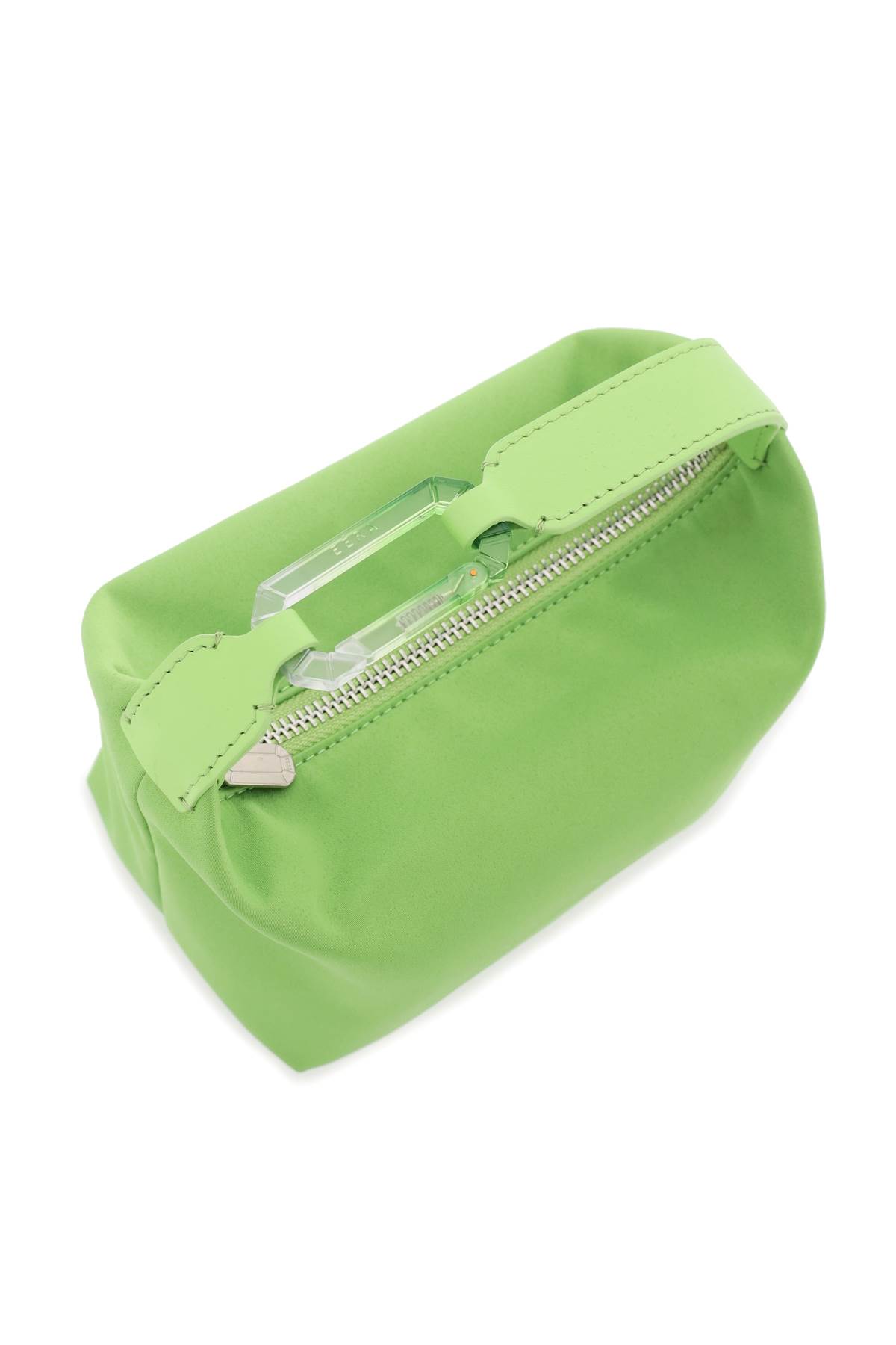 Shop Eéra Satin Mini Moon Bag In Green (green)