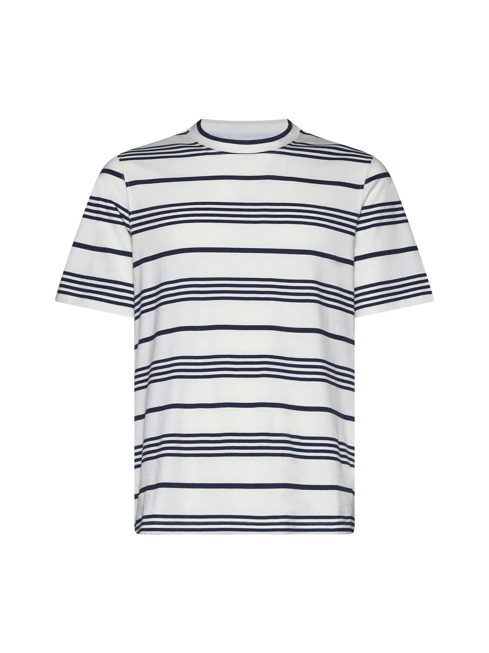 Shop Brunello Cucinelli T-shirt In Off White Denim Antracite