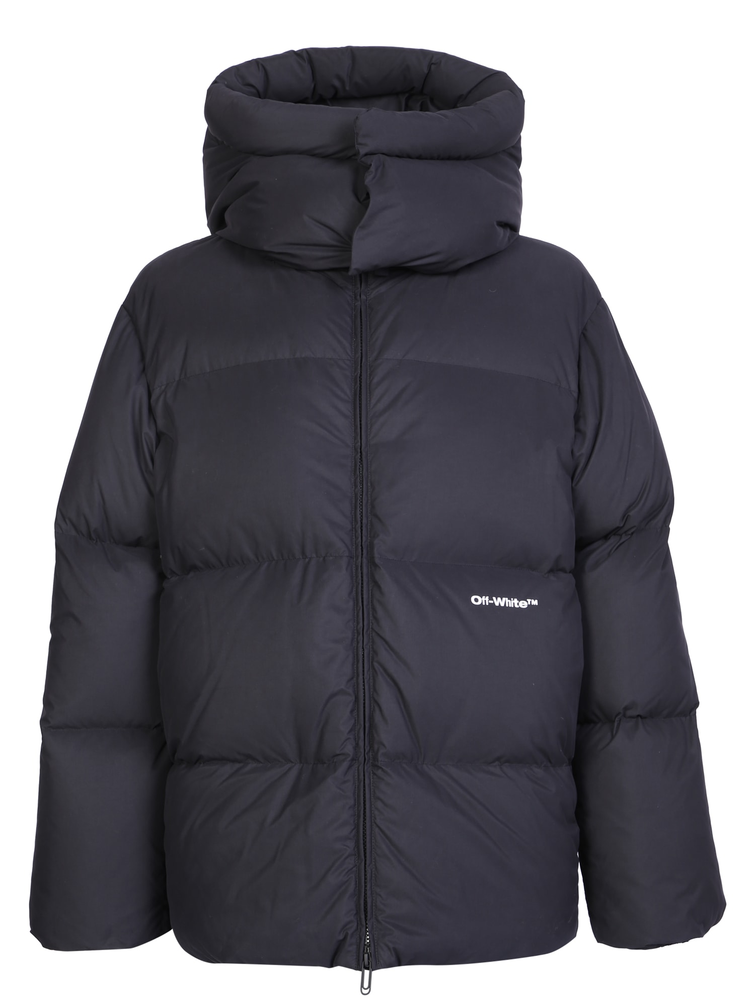 Shop Off-white Bounce Hooded Down Jacket In Black