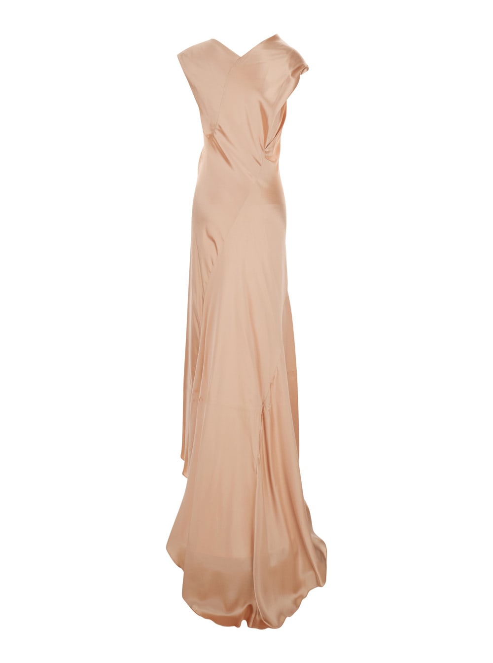 Alberta Ferretti Abito Raso Lucido In Brown
