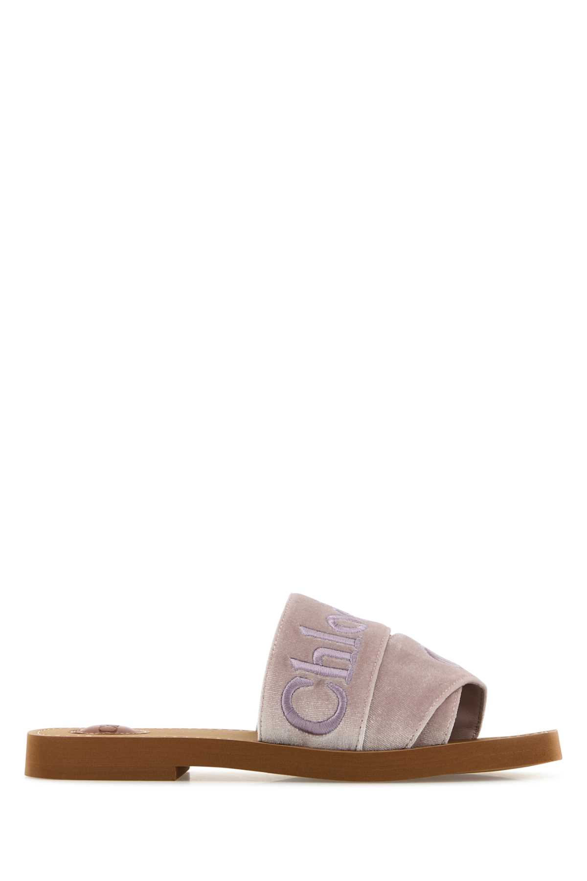 Chloé Ivory Velvet Woody Slippers