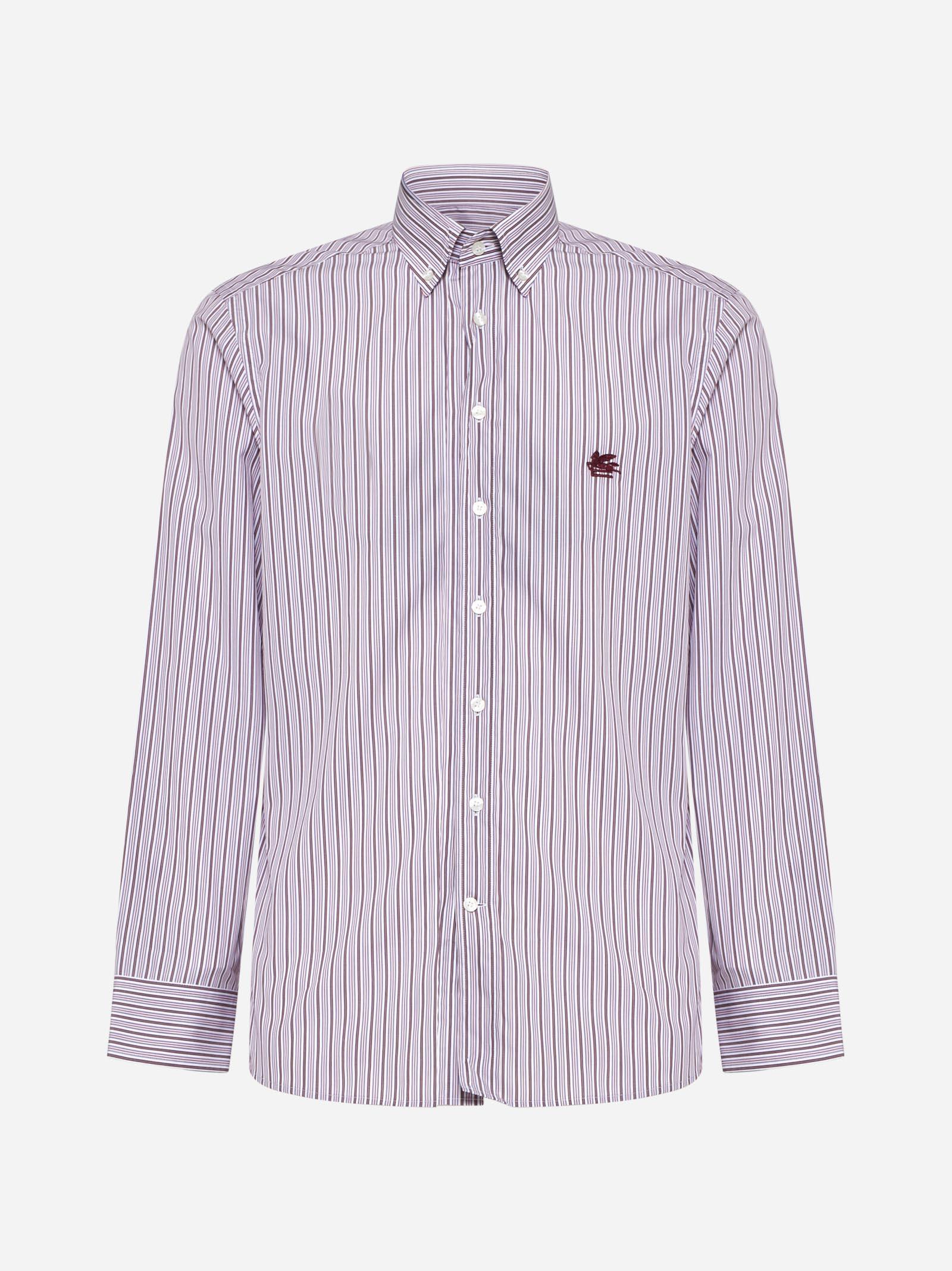 Shop Etro Roma Striped Cotton Shirt