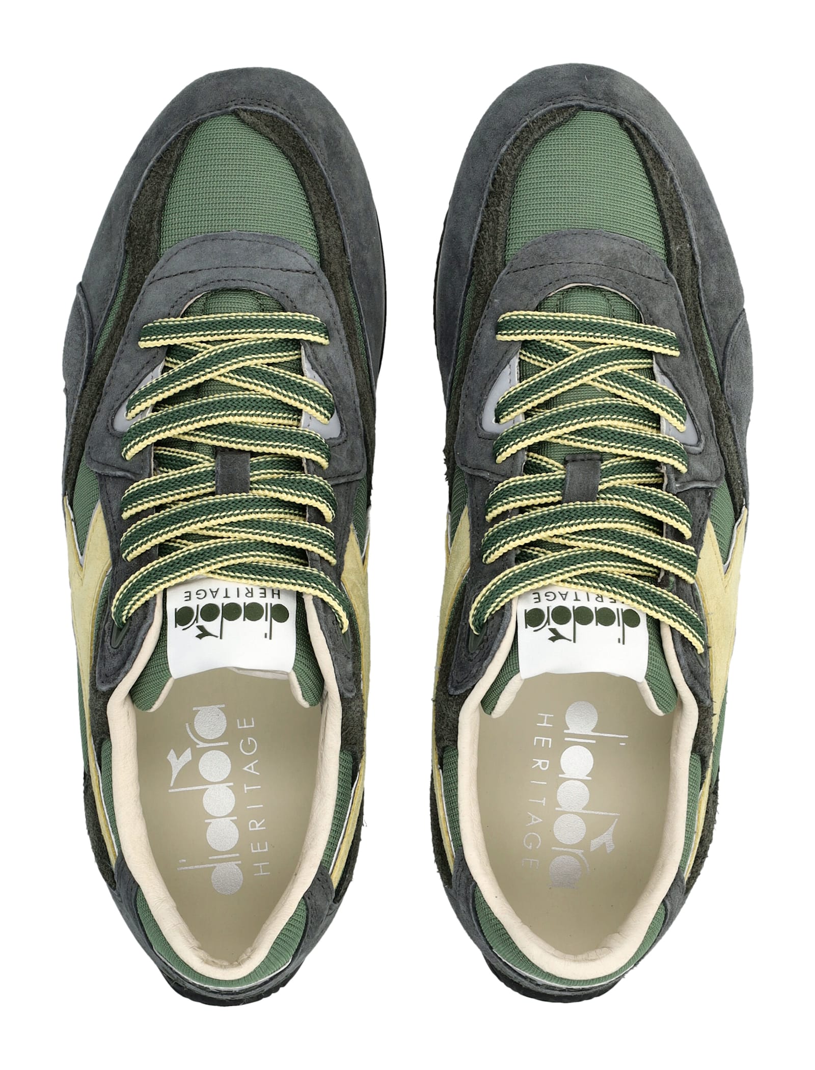 Diadora Heritage Equipe Revenge Used Sneakers In Suede With Vintage Effect In Green