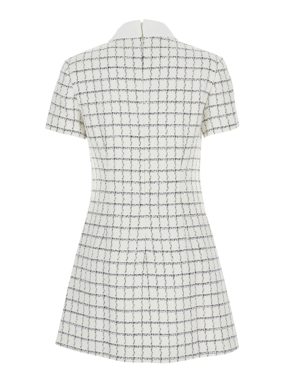 Self-portrait Checked Button-detailed Mini Dress In Multi