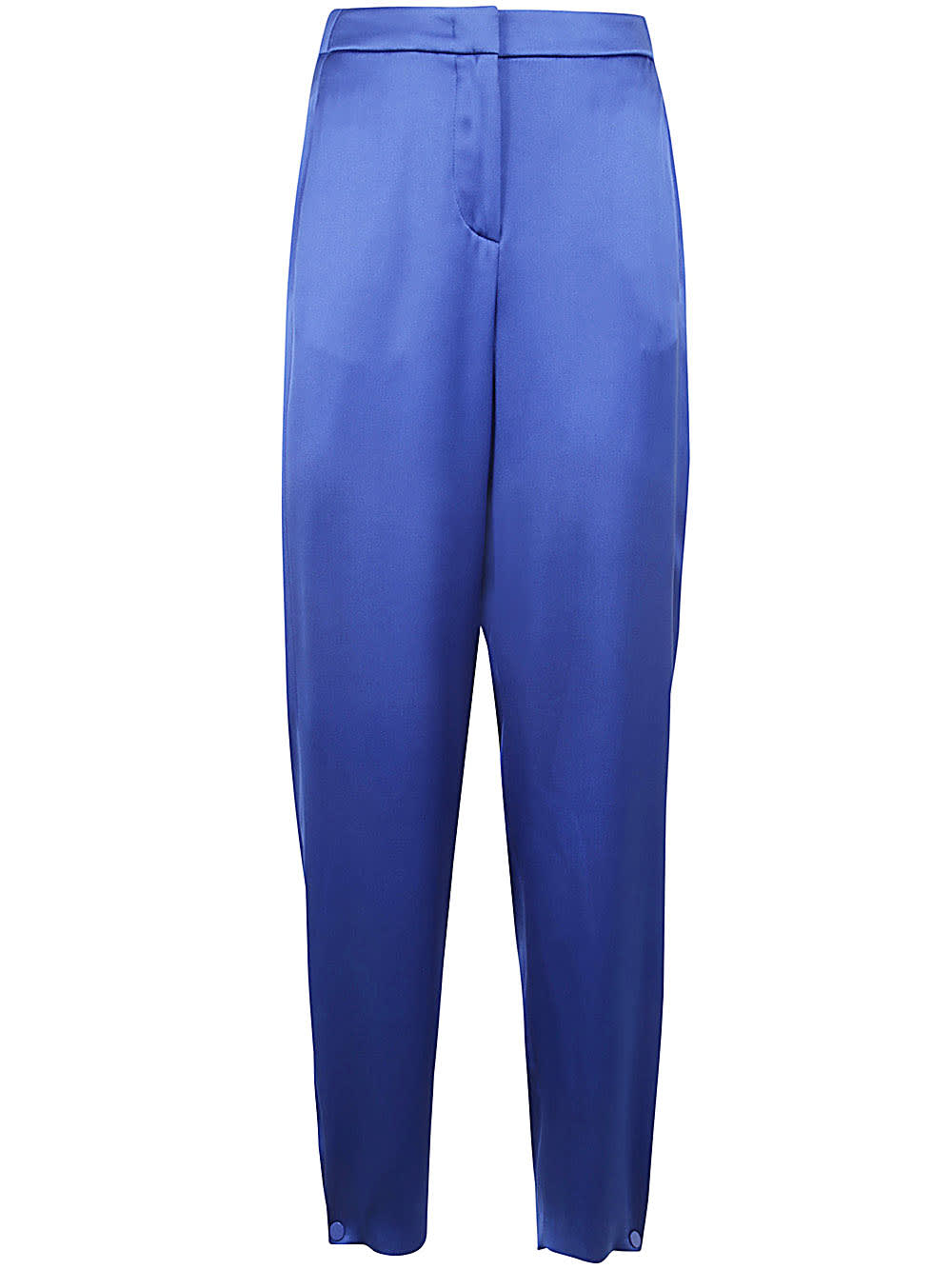 Shop Giorgio Armani Elastic Waist Pants With Button On Bottom In Ubpa Bluette