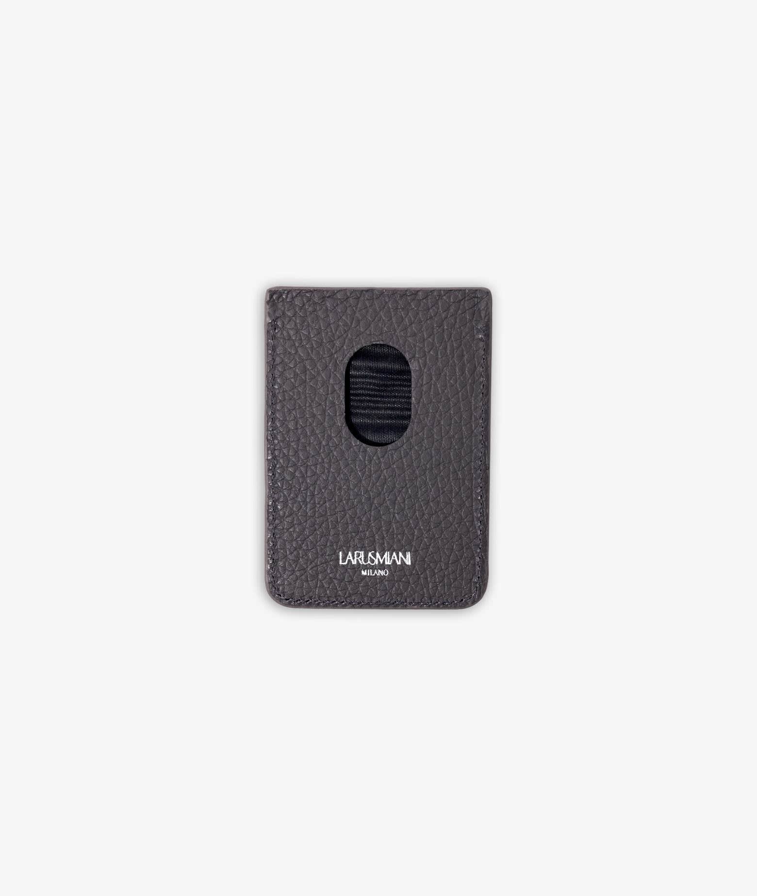 Larusmiani Magnetic Credit Card Holder For Iphone Accessory In Dimgrey
