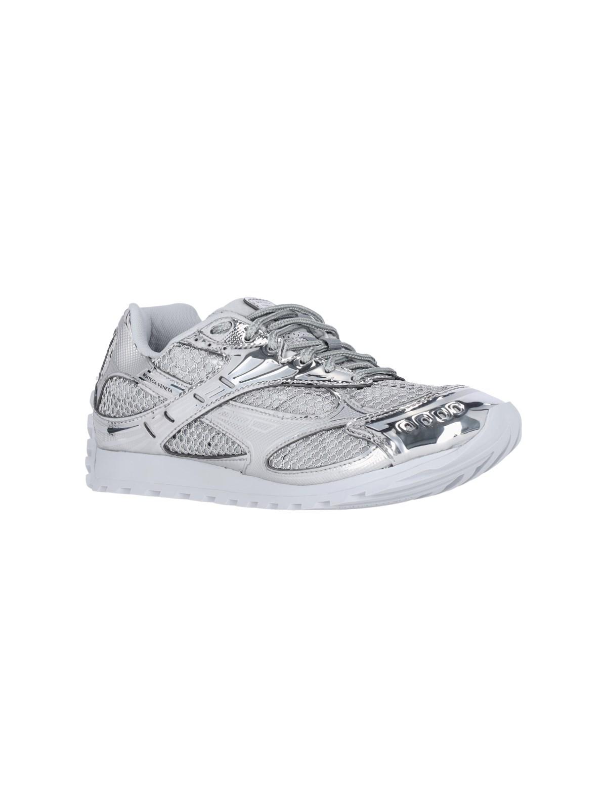 Shop Bottega Veneta Orbit Sneakers In Argento