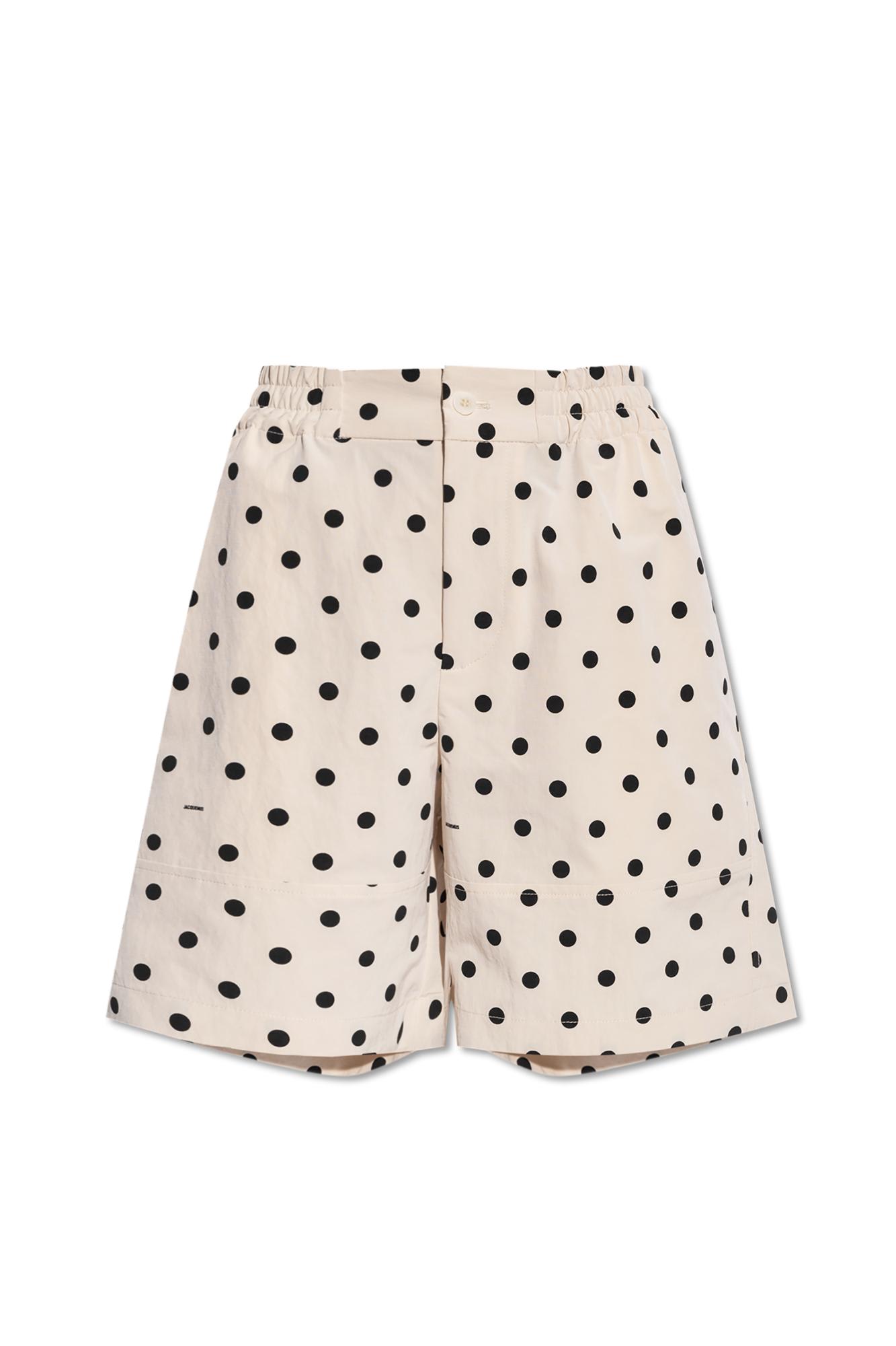 Shop Jacquemus Polka Dot Patterned Shorts In Neutrals