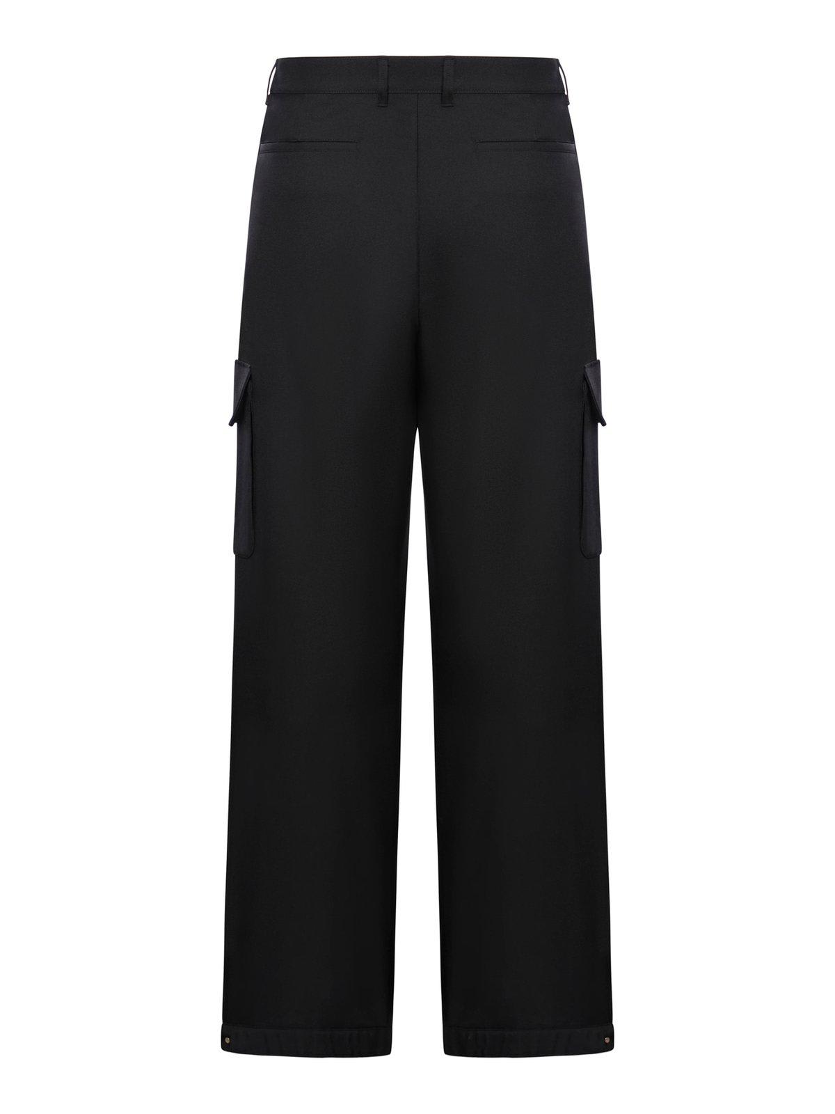 Shop Off-white Ow Drill Wide Leg Cargo Pants In Black