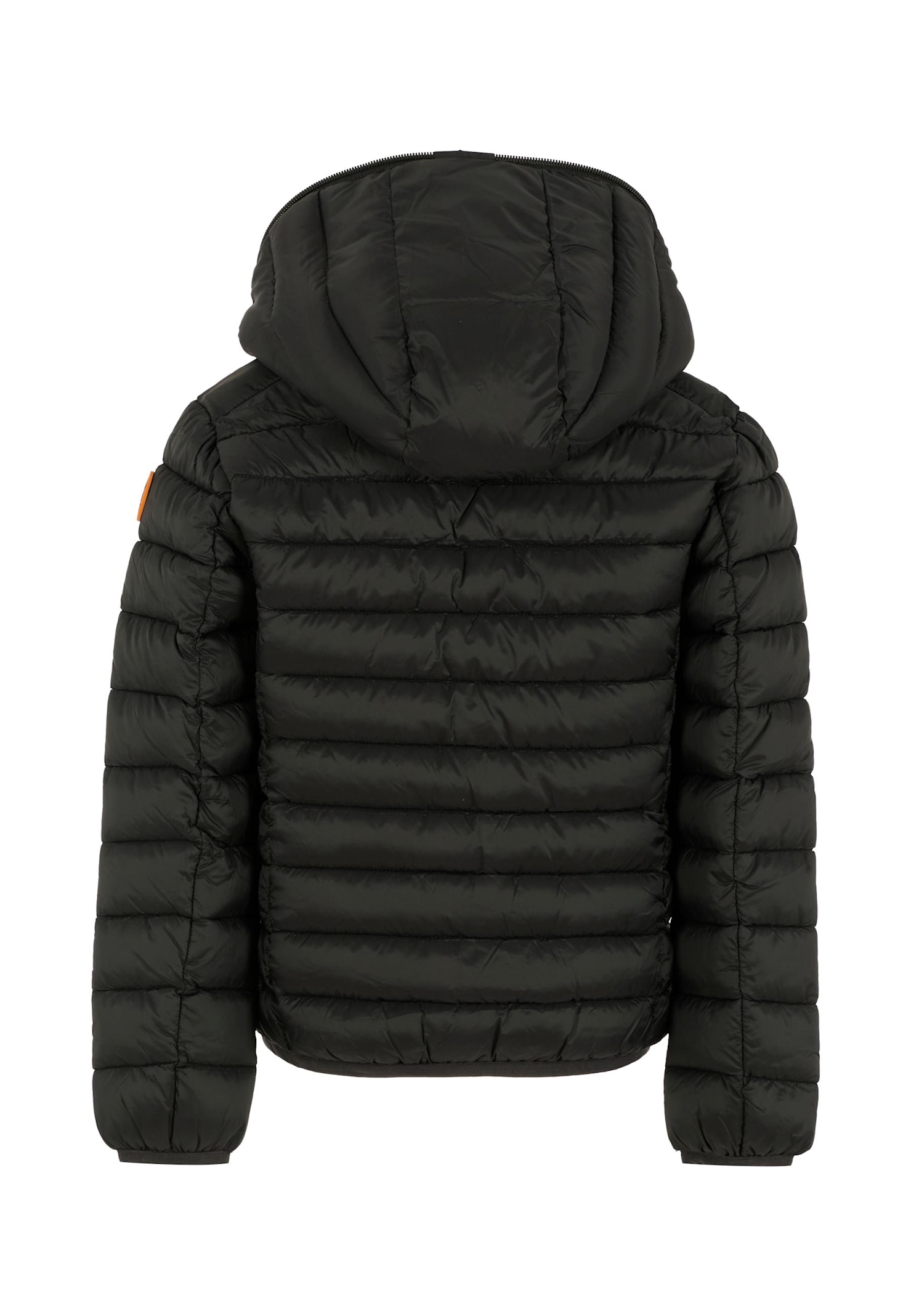 Save The Duck Black Dony Down Jacket For Boy With Logo In Black