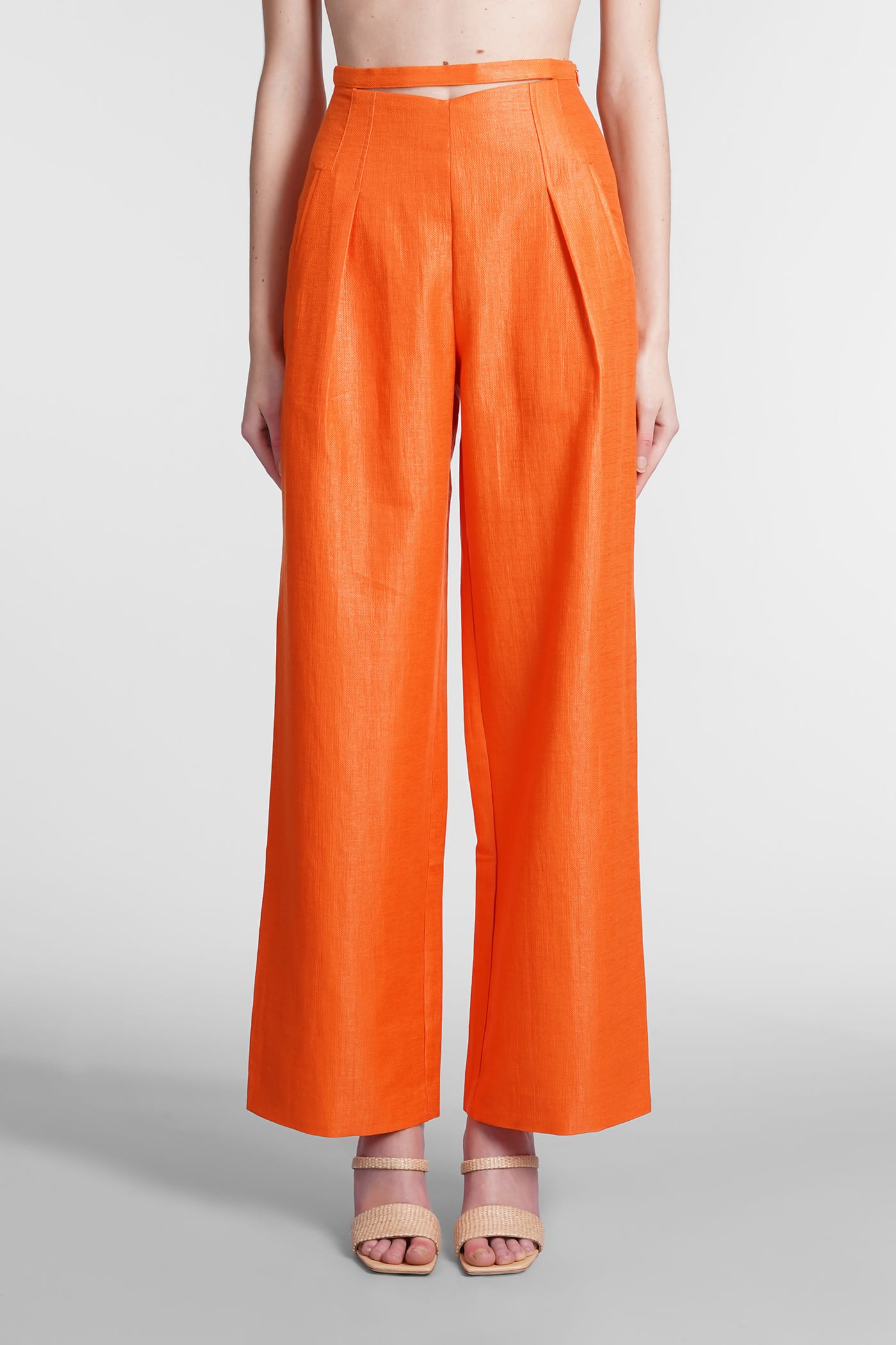 Cult Gaia Tasha Pants In Orange Cotton