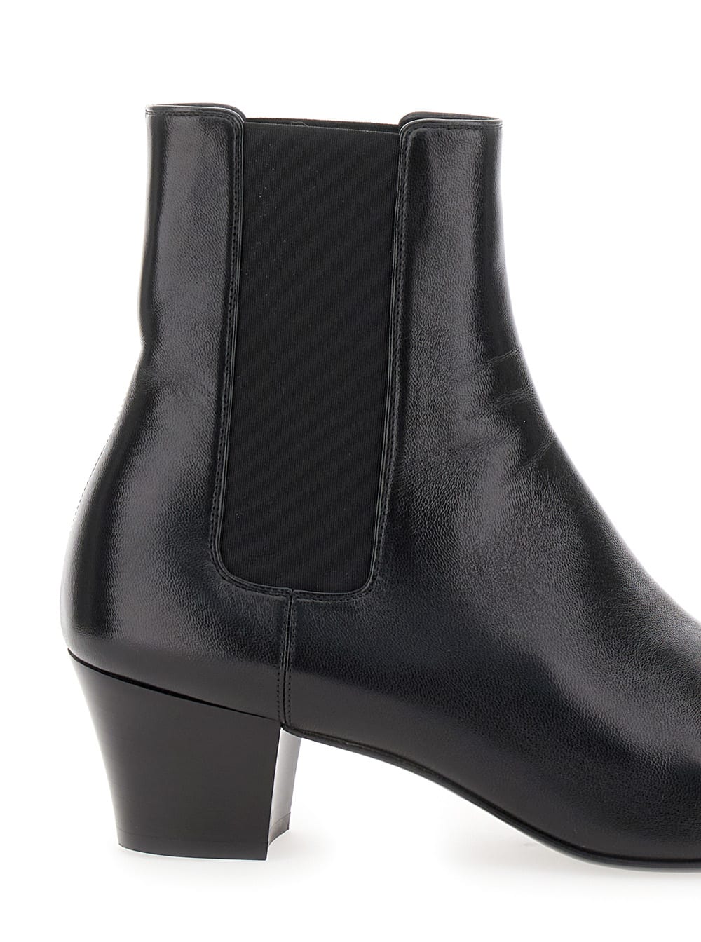 SAINT LAURENT RAINER BLACK CHELSEA BOOTS WITH CUBAN HEEL IN SMOOTH LEATHER MAN 