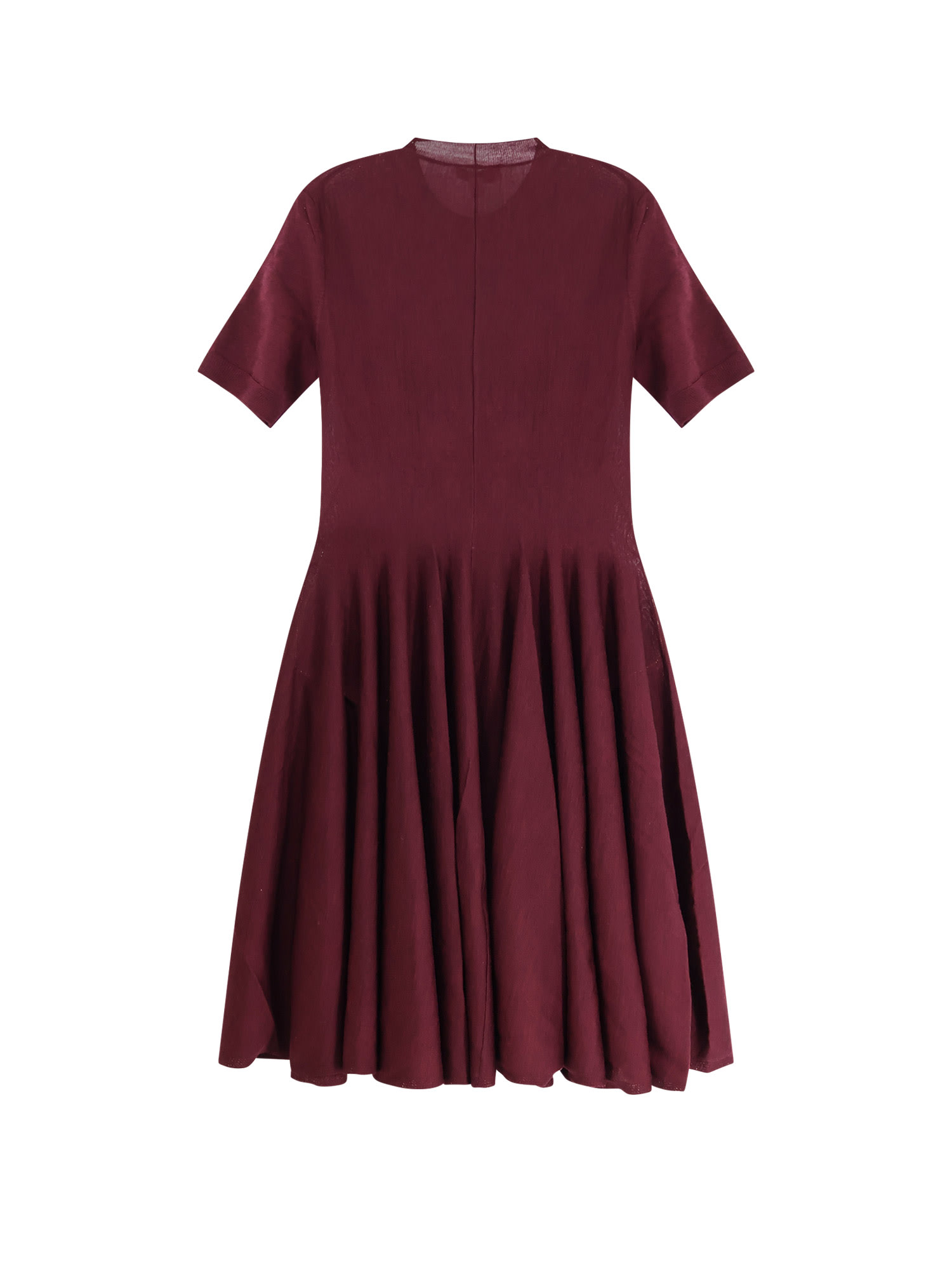 Alaïa Alaia Flared Dress With Short Sleeves In Burgundy