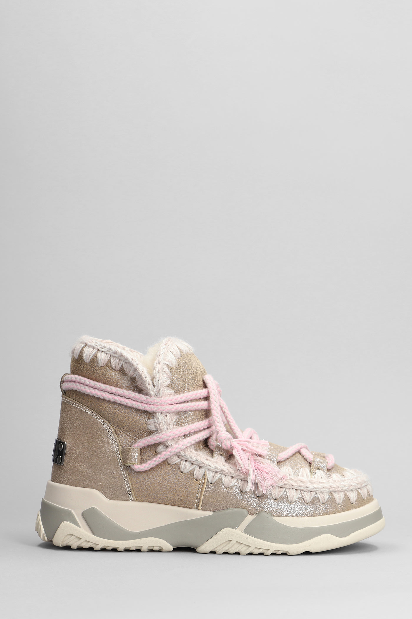 Shop Mou Trainer 02 Scoubidoo Sneakers In Beige Leather