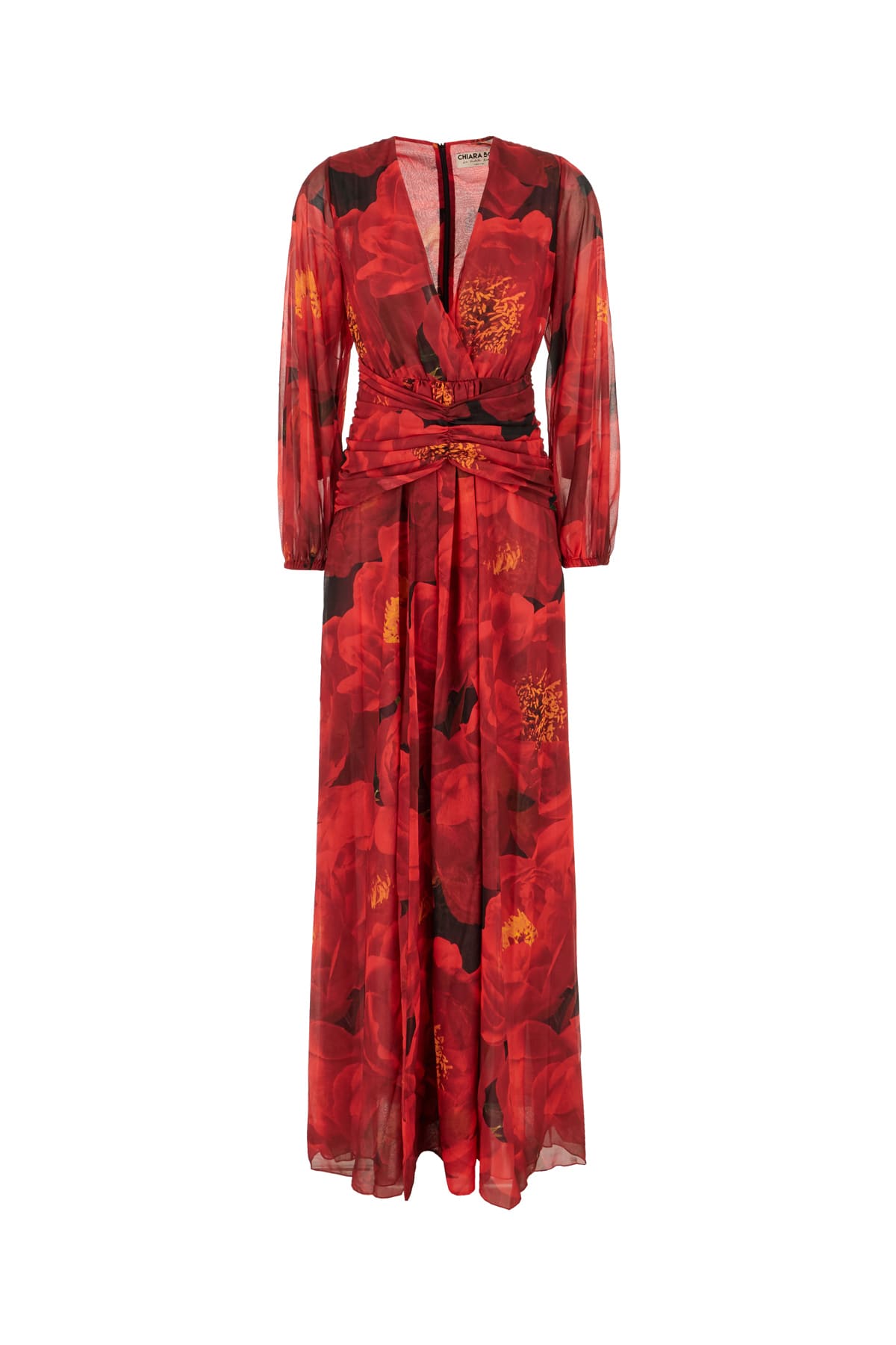 La Petit Robe Di Chiara Boni Printed Stretch Nylon Long Dress In Red