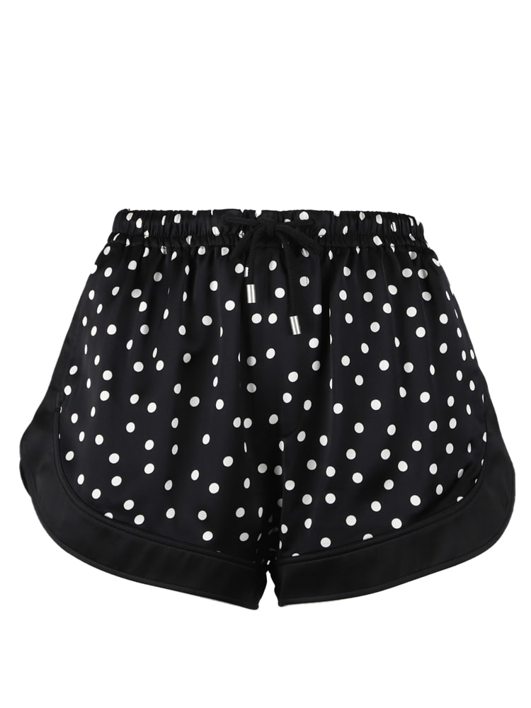 Saint Laurent Satin Shorts With All-over Polka Dot Pattern
