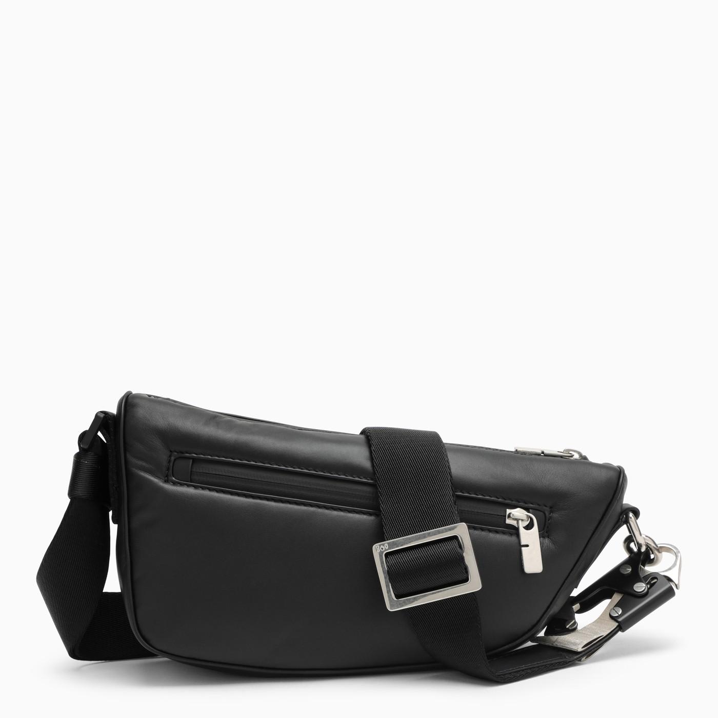 Shop Burberry Shield Black Leather Shoulder Bag