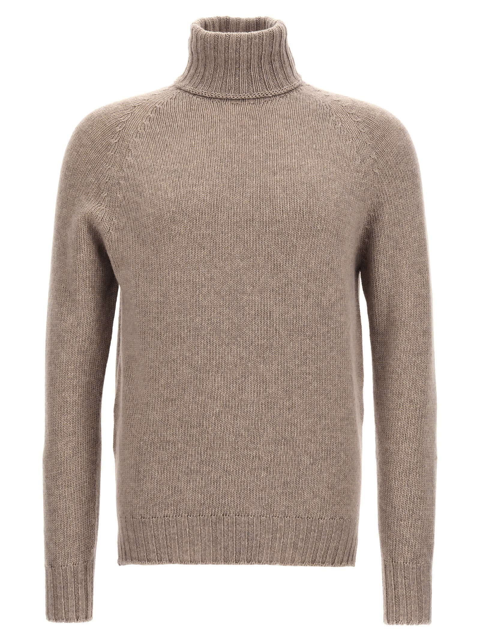 Ma'ry'ya Ribbed Cashmere Blend Turtleneck Sweater In Brown