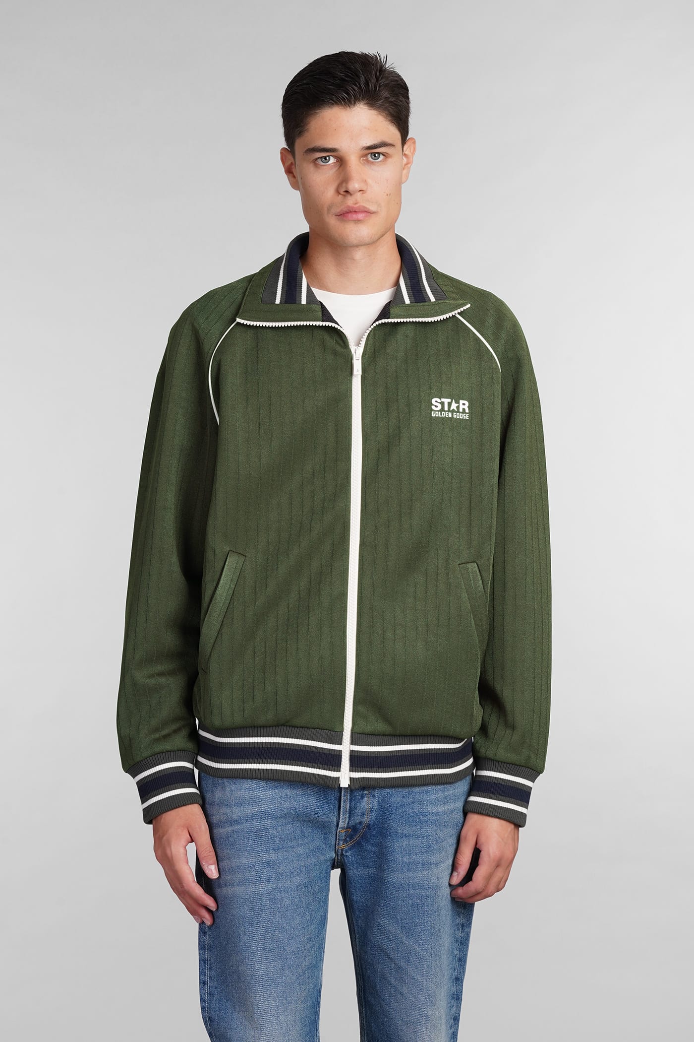 Shop Golden Goose Sweatshirt In Green Polyester