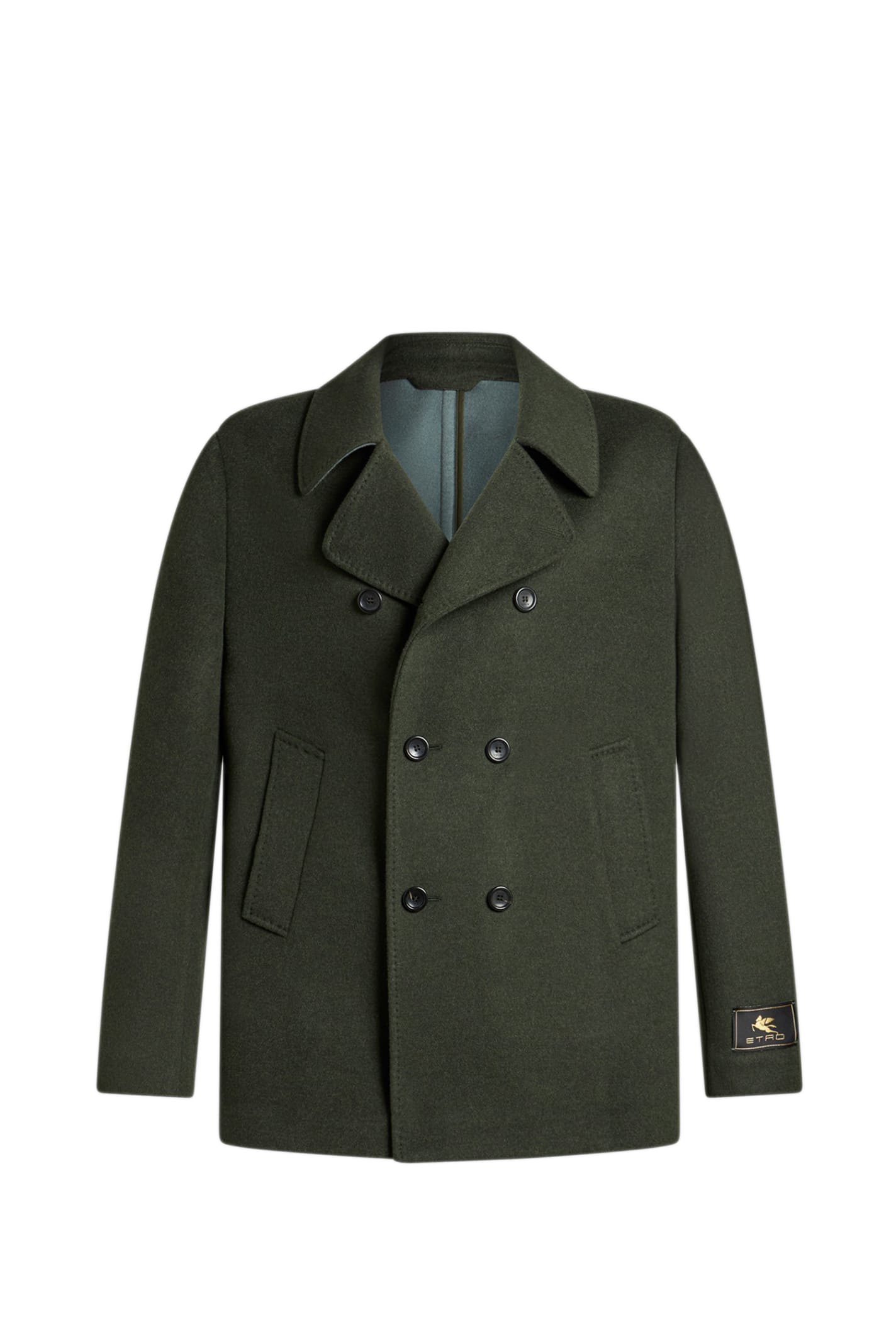 Dark Green Wool And Cashmere Peacoat