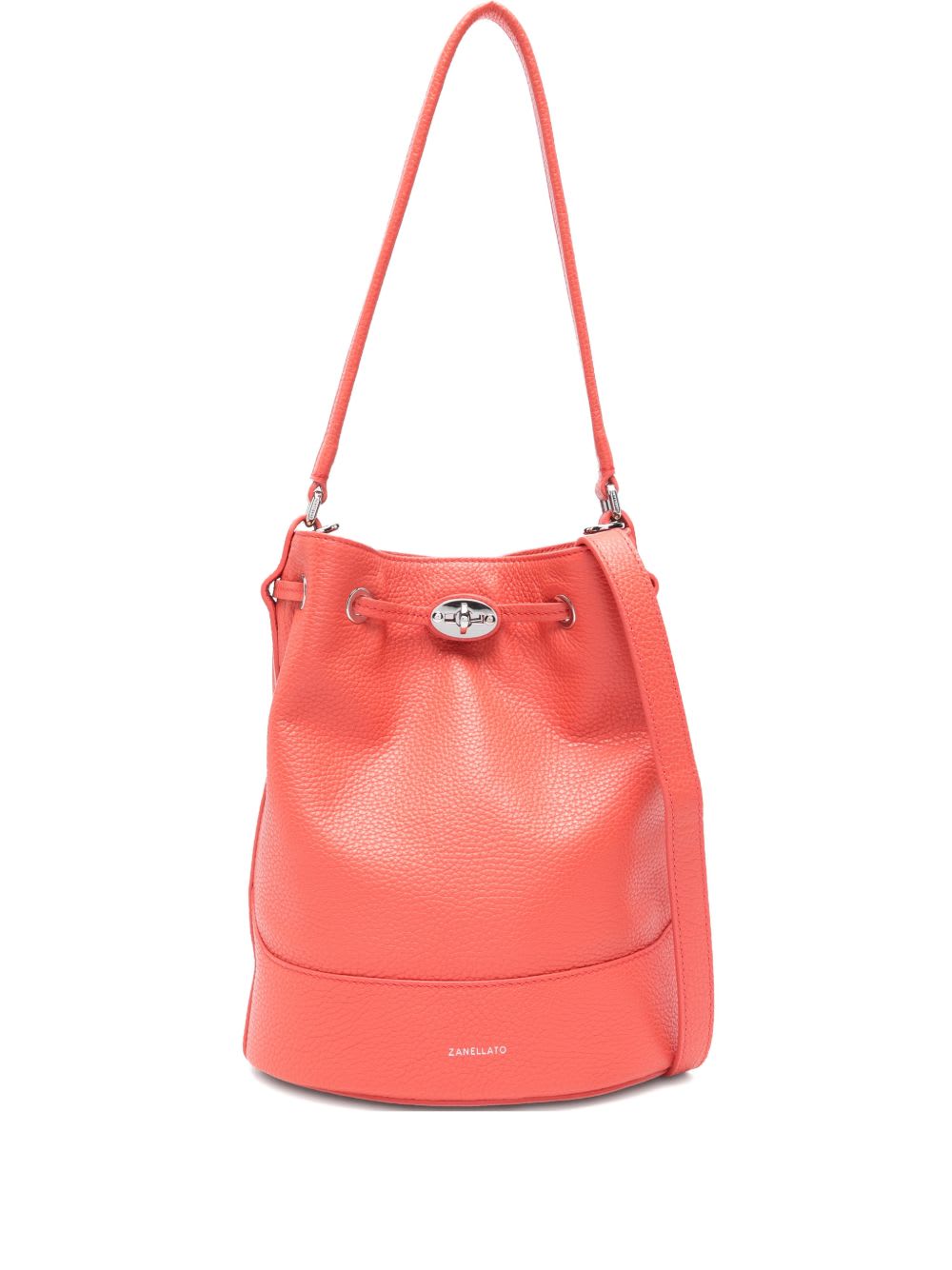 Zanellato Daily Small Leather Bucket Shoulder Bag In Red