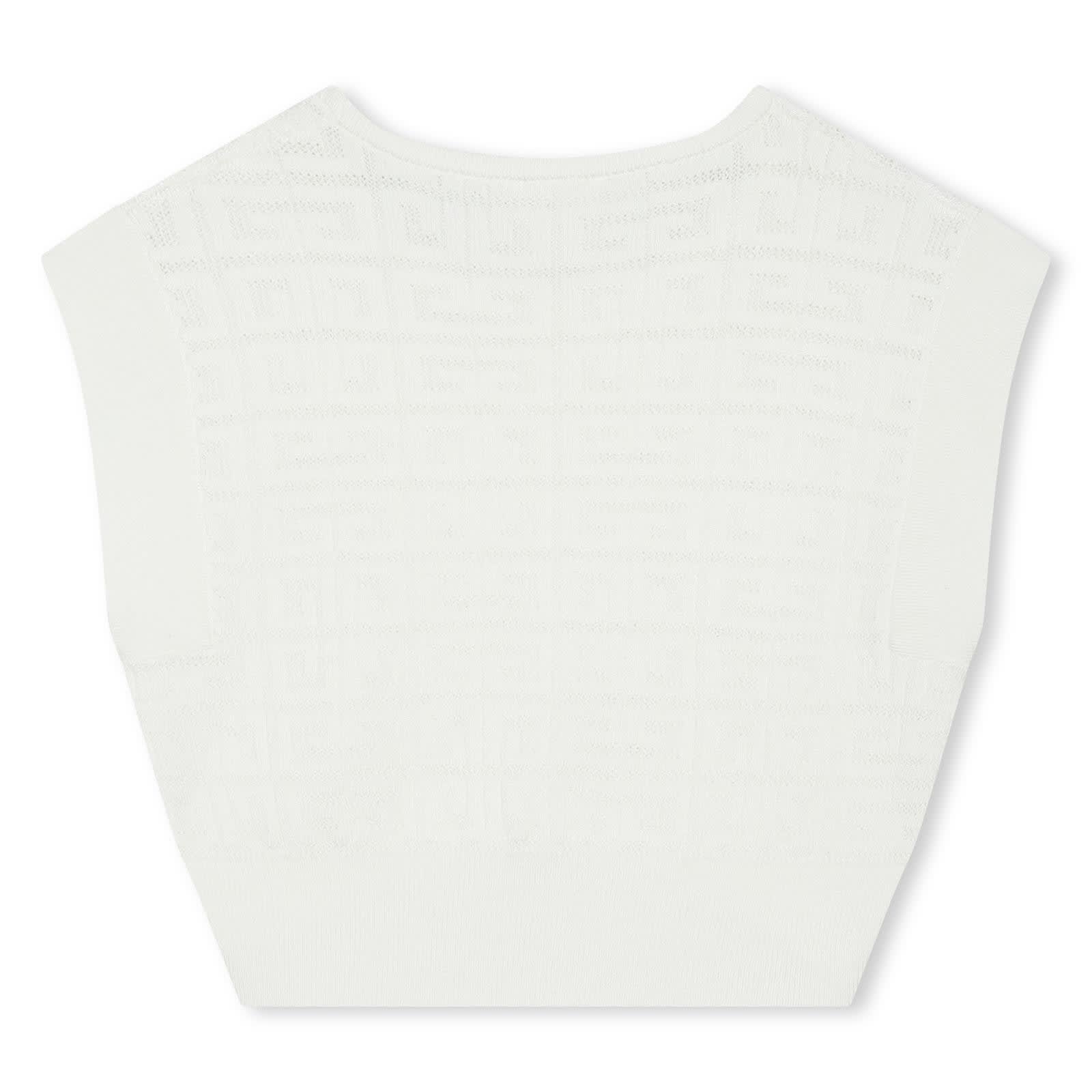 Shop Givenchy Canotta Crop Con Logo 4g Jacquard In Bianco
