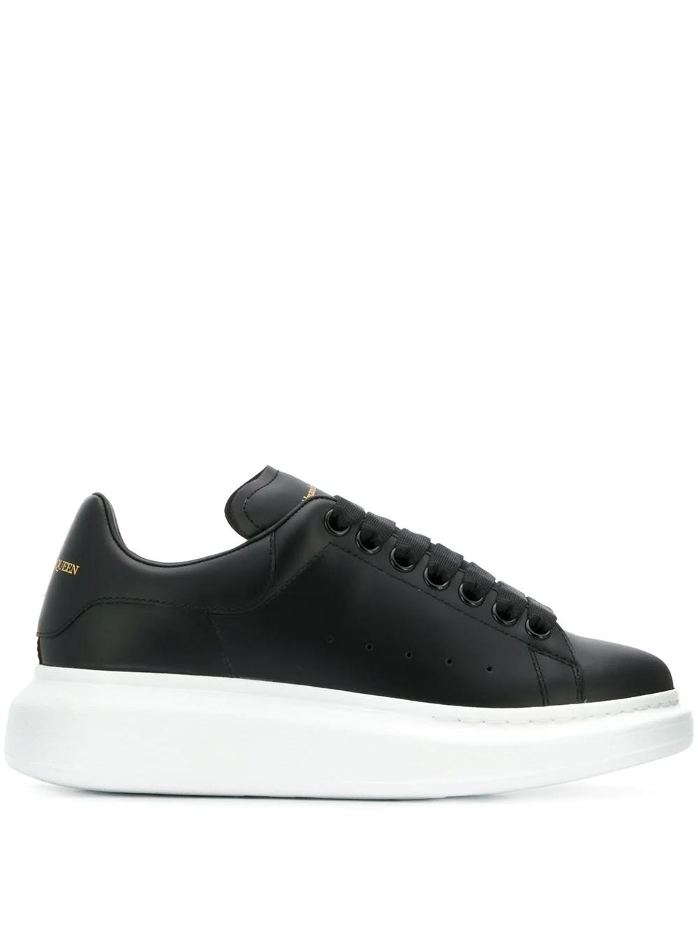 Shop Alexander Mcqueen Black Oversized Sneakers With White Sole