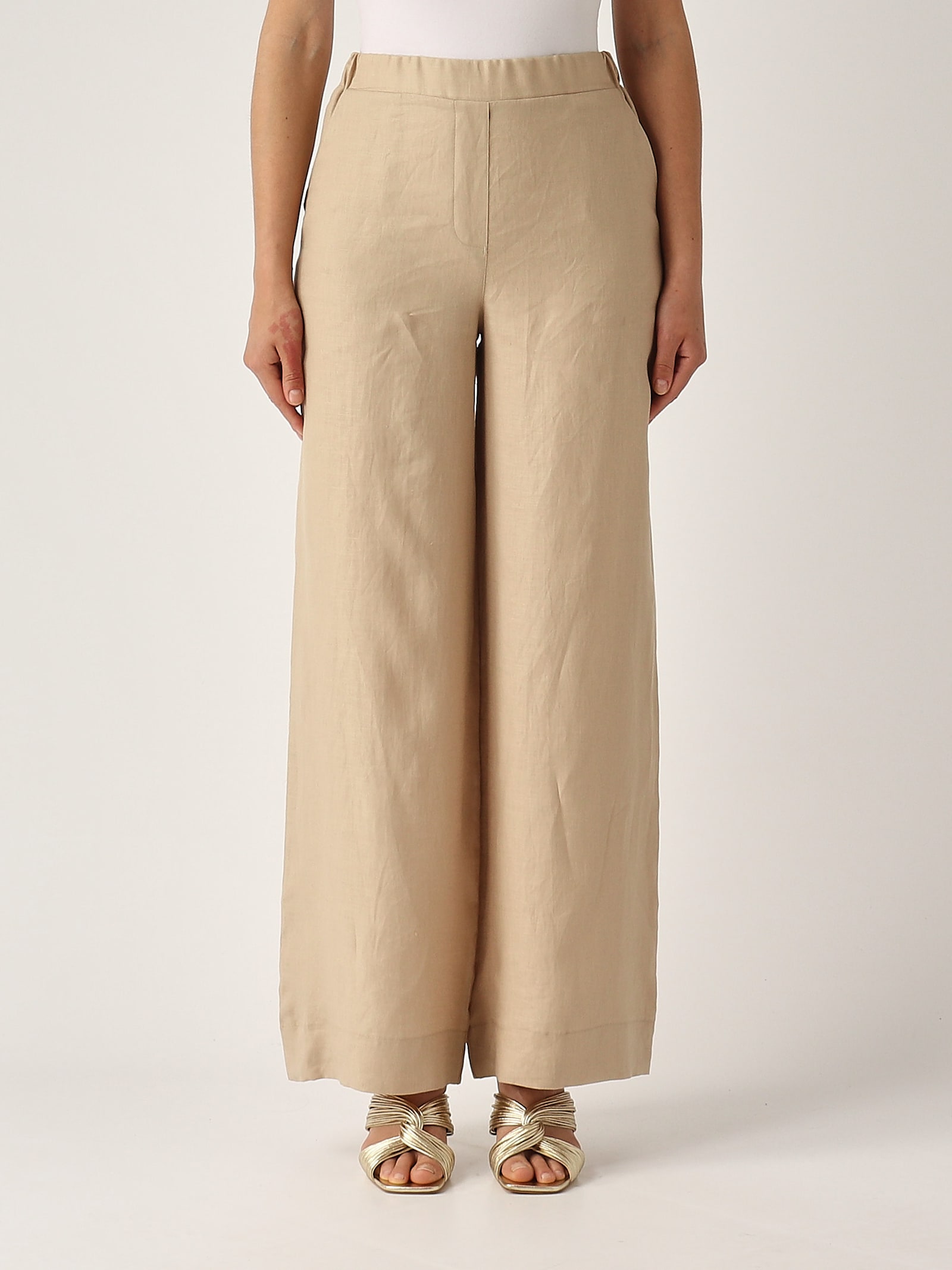 Gran Sasso Pantalone Palazzo Trousers In Neutral