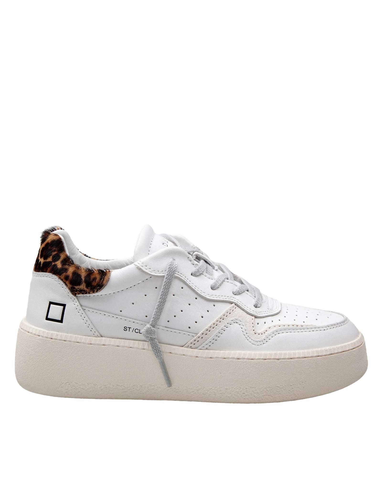 D. A.T. E. Step Leather Sneakers With Spotted Heel